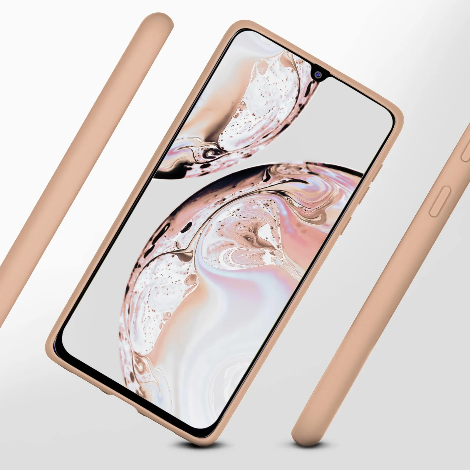 DL3 Mobilak Silicone Protective Case for Samsung Galaxy M31, Shock-absorbing protection, Scratch-resistant surface, Soft microfiber lining - Light Orange