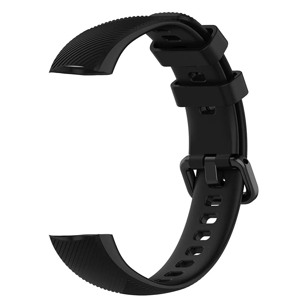 DL3 MOBILAK Compatible for Honor Band 5/Honor Band 4 Strap, Soft Silicone Sport Wristband Adjustable Accessory Bracelet Replacement Band for Honor Band 5/Band 4 - Black
