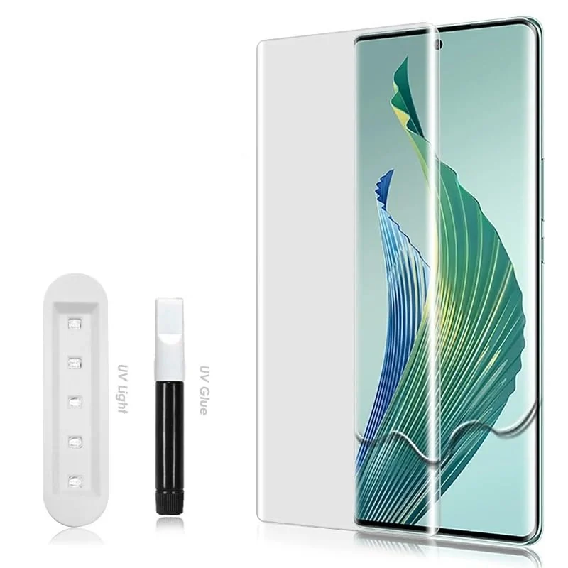 DL3 Mobilak Full Glass Screen Protector For Honor 90 5G UV Tempered Glass Full Glue Cover Screen Protector ForHonor 90 5G Fingerprint Unlock Screen Glass Film - Clear