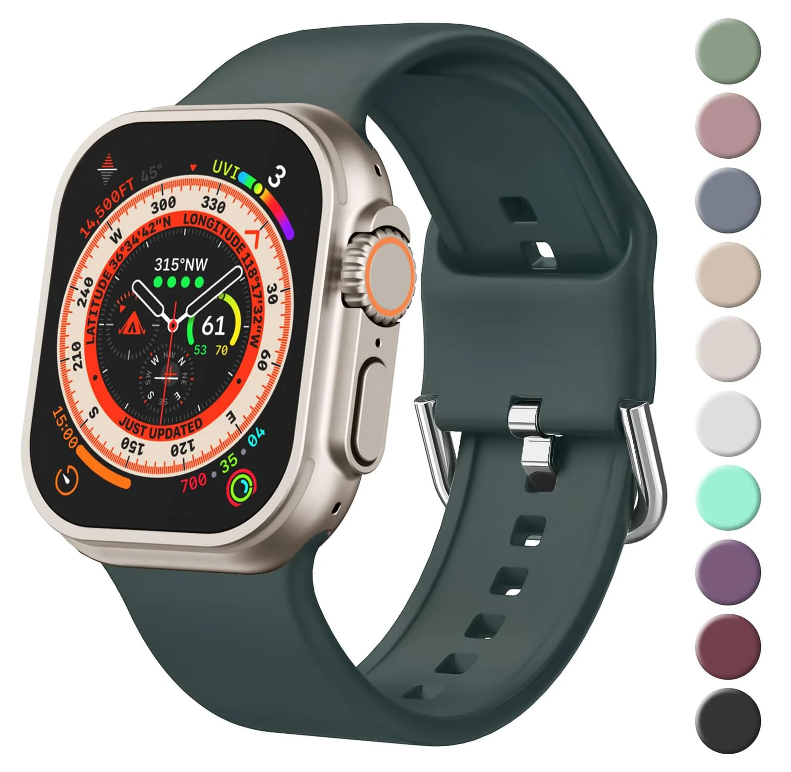 Apple Watch Ultra 49MM 45MM 44MM 42MM — DL3 Mobilak Sport Band For Apple Watch Ultra 49mm 46mm 45mm 44mm 42mm, Soft Silicone Wristband Replacement Strap with Classic Clasp for iWatch Series 11 10 9 8 7 6 5 4 SE SE2 Ultra 3 2 1 for Women Men
