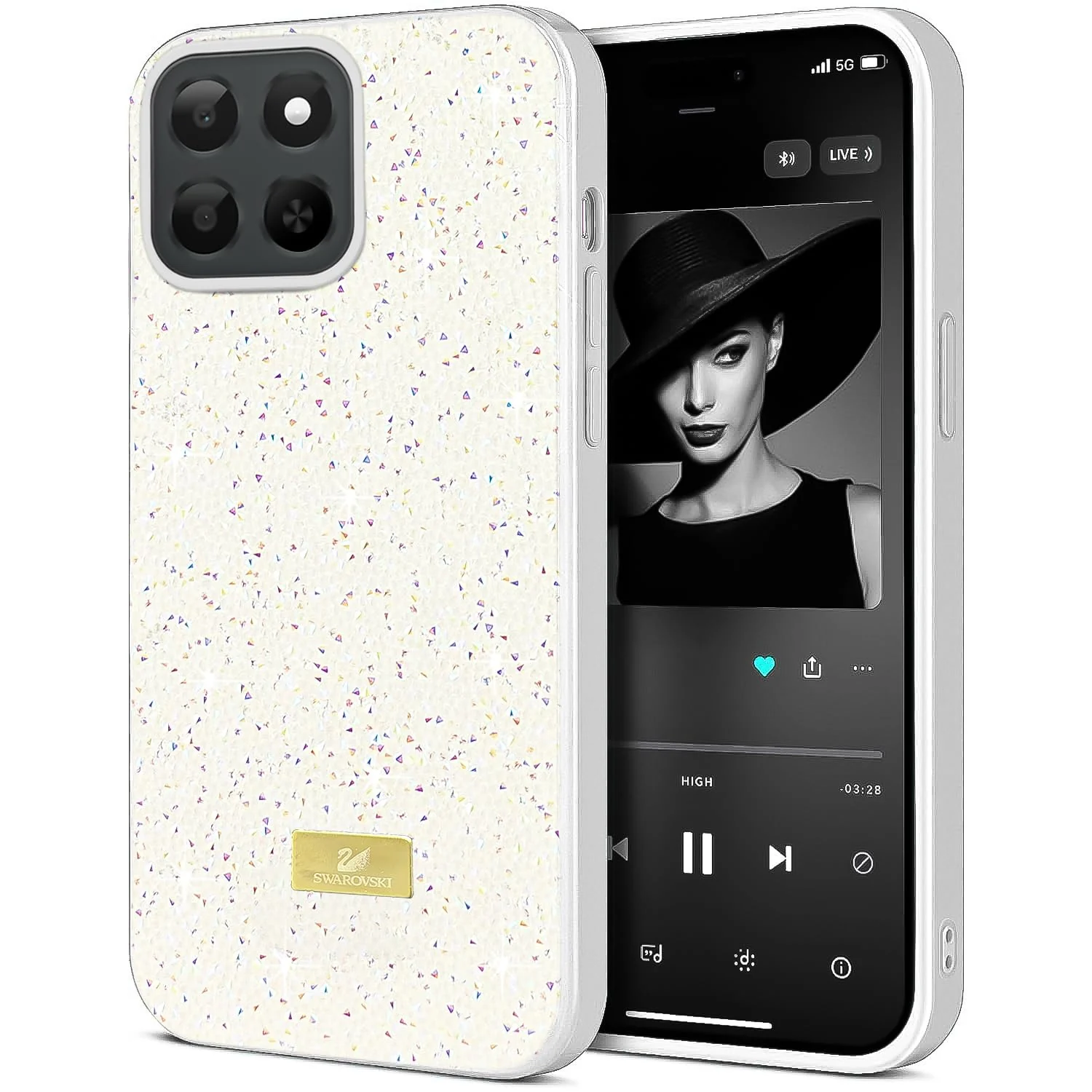 5.5 — DL3 Mobilak Case for Honor X7D Glitter, Sparkle Diamond Crystal Bling Case with Bling, Ultra Thin Lightweight Full Body Shockproof Anti-Scratch Protective Cover