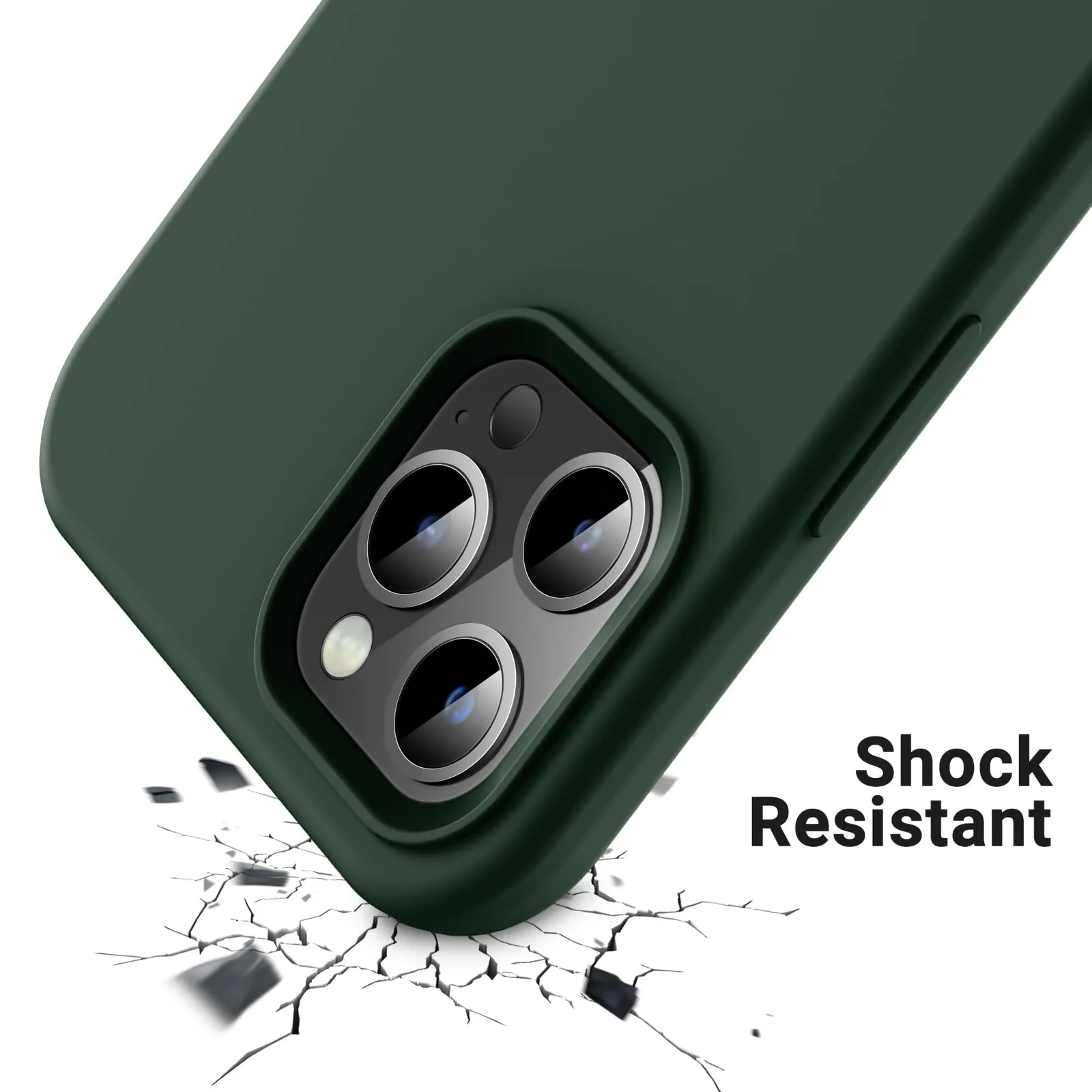 DL3 Mobilak Liquid Silicone Case for iPhone 15 Pro Max, Supports wireless charging, Shock-absorbing protection, Scratch-resistant surface - Green