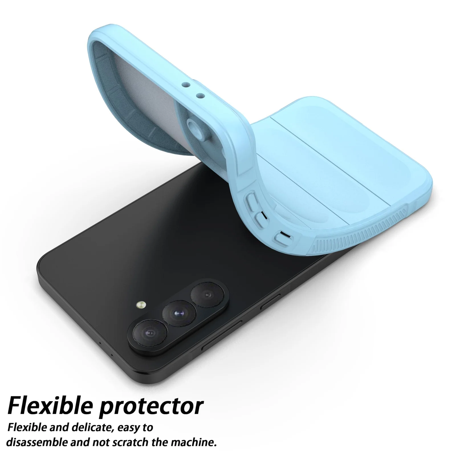 DL3 Mobilak Rugged Protective Case for Samsung Galaxy A56 5G, Camera protection, Shock-absorbing protection, Non-slip grip - Baby Blue