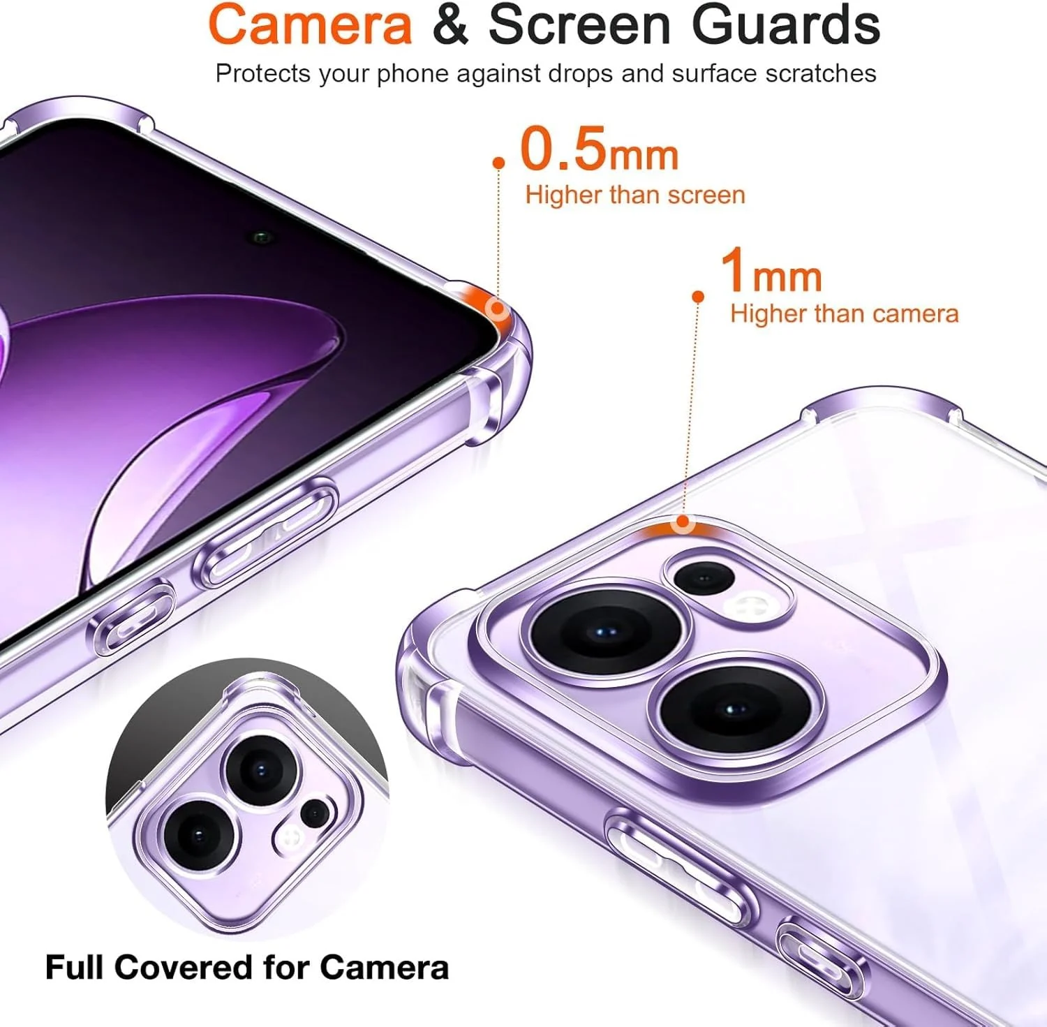 DL3 Mobilak Clear TPU Protective Case for OPPO Reno 13F 5G with Camera Protection and Shockproof Design - Clear