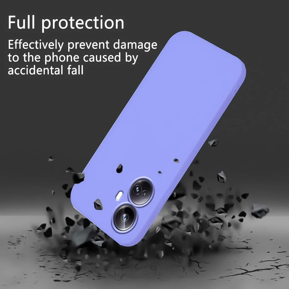 DL3 Mobilak Soft Silicone Protective Case for realme 10 pro plus with Microfiber Lining and Shockproof Design - Baby Blue