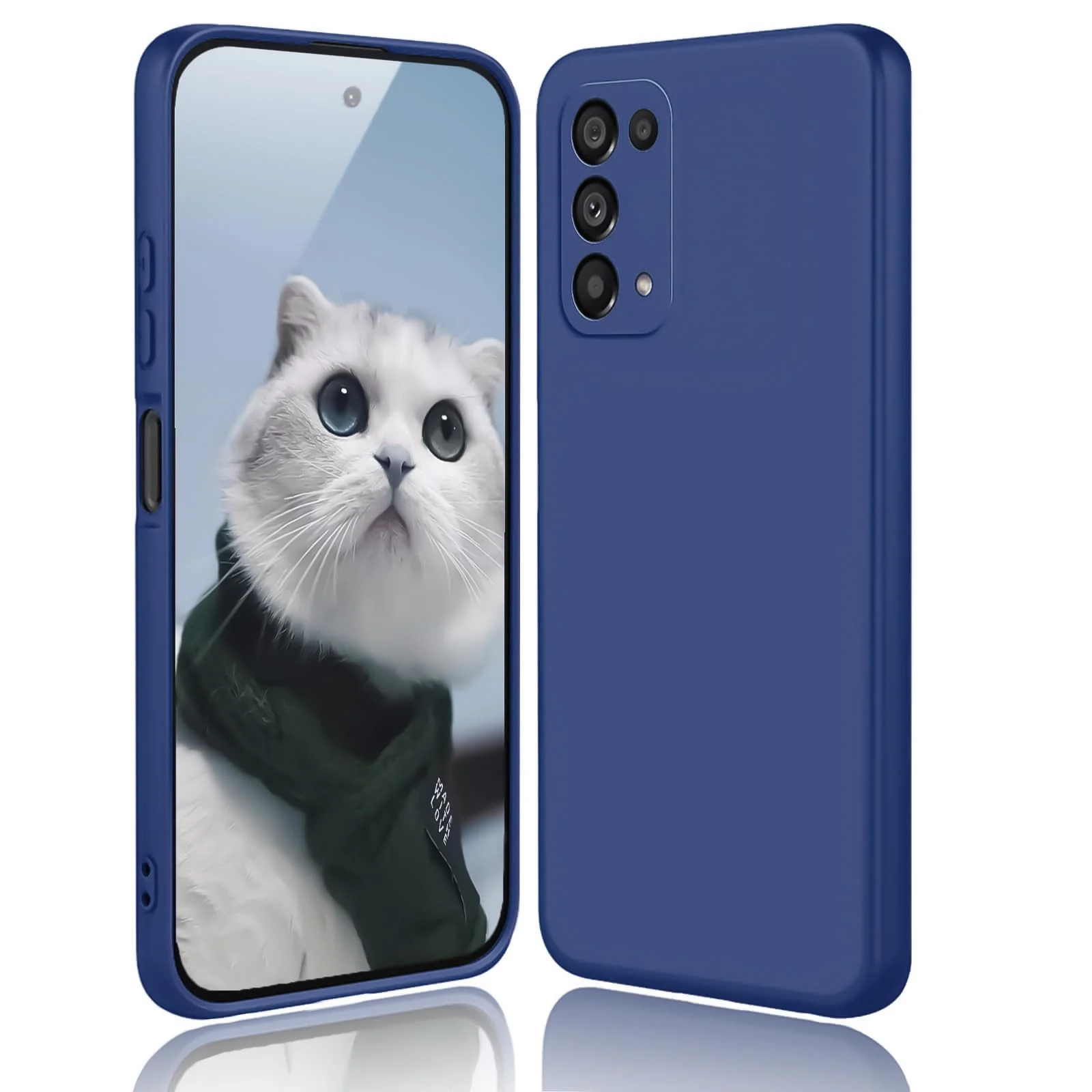 DL3 Mobilak Liquid Silicone Protective Case with Soft Microfiber Lining with Full Camera Protection for realme 7 Pro - Blue 1