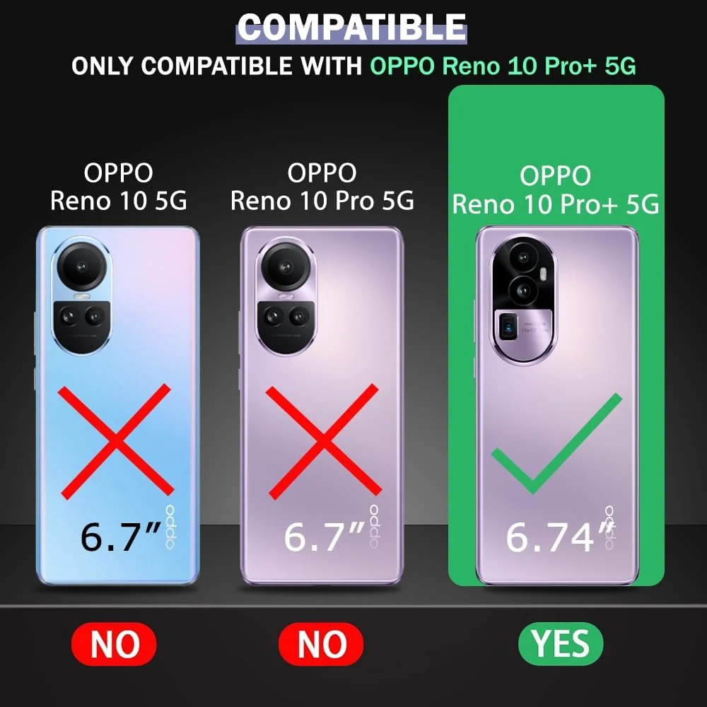 DL3 Mobilak Clear TPU Case for OPPO Reno 10 Pro + Plus 5G, Camera protection, Shock-absorbing protection, Scratch-resistant surface - Black