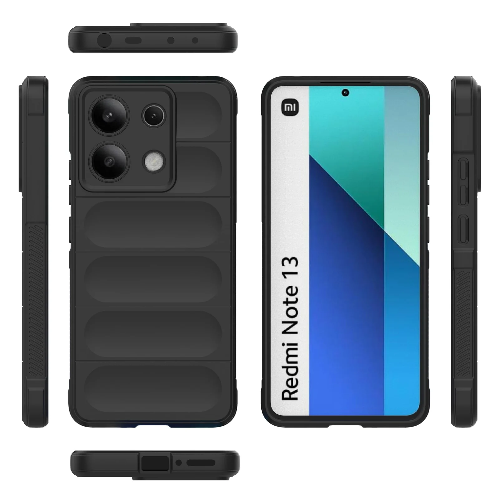DL3 Mobilak Soft Silicone Protective Case for Xiaomi Redmi Note 13 4G with Camera Protection and Shockproof Design - Black