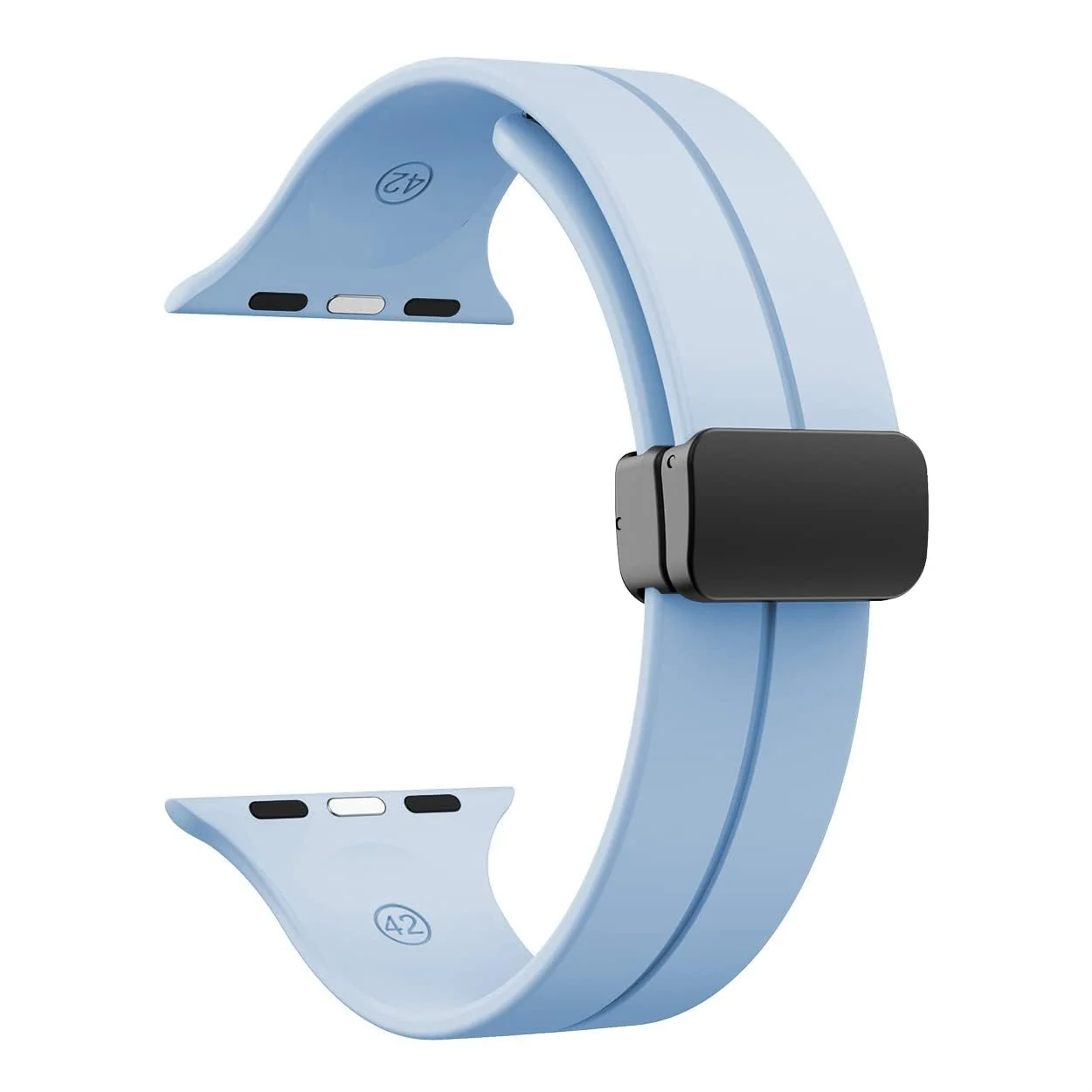 DL3 Mobilak Magnetic Strap for Apple Watch Ultra Band 49mm 45mm 44mm 41mm 40mm 38mm 42mm, Soft Sport Silicone Replacement Wristband Strap for iwatch Series 9 8/7/6/5/4/3/2/SE (38mm/40mm/41mm) - Sky Blue