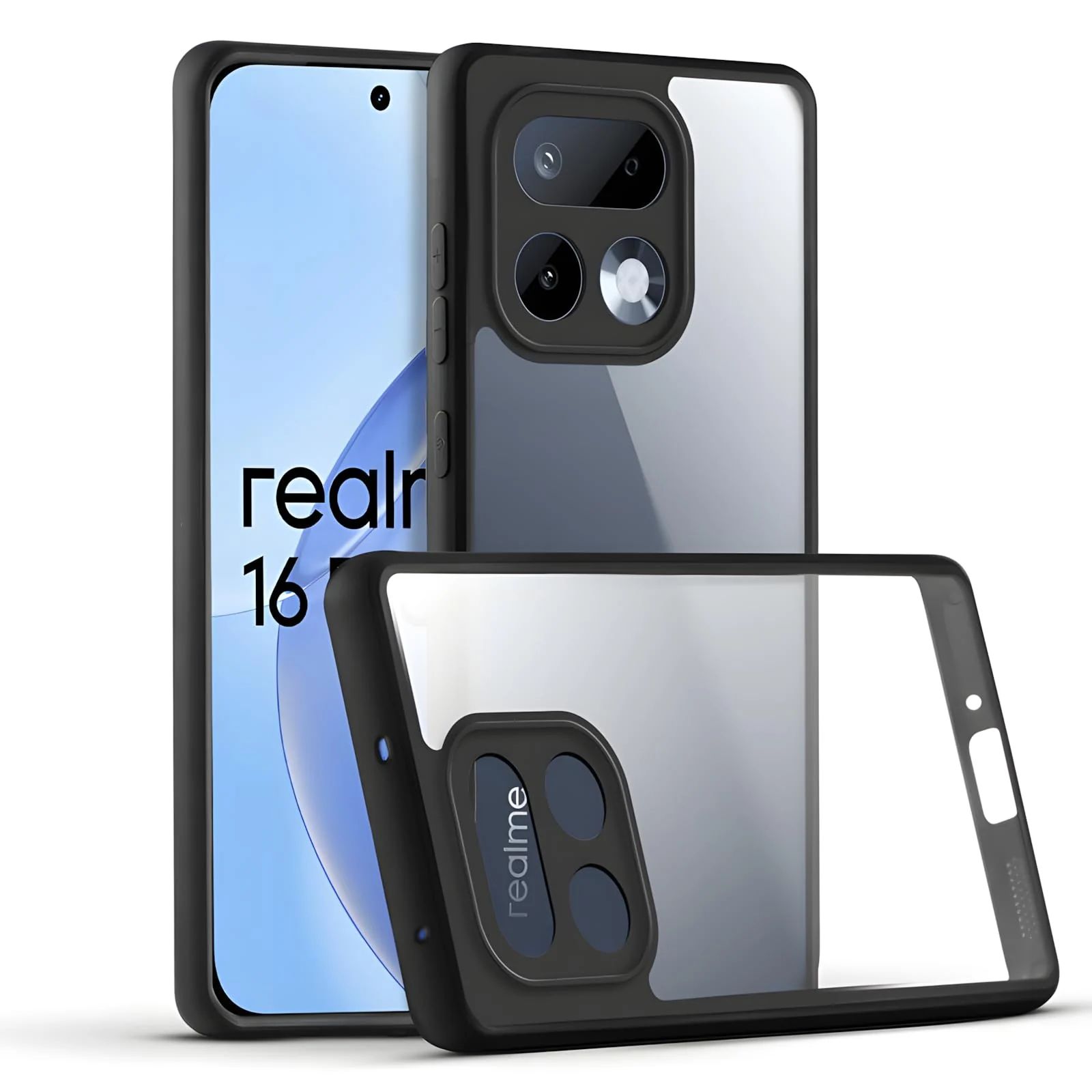 DL3 Mobilak Clear TPU Case for realme 16 Pro 5G, Camera protection, Shock-absorbing protection, Scratch-resistant surface - Black