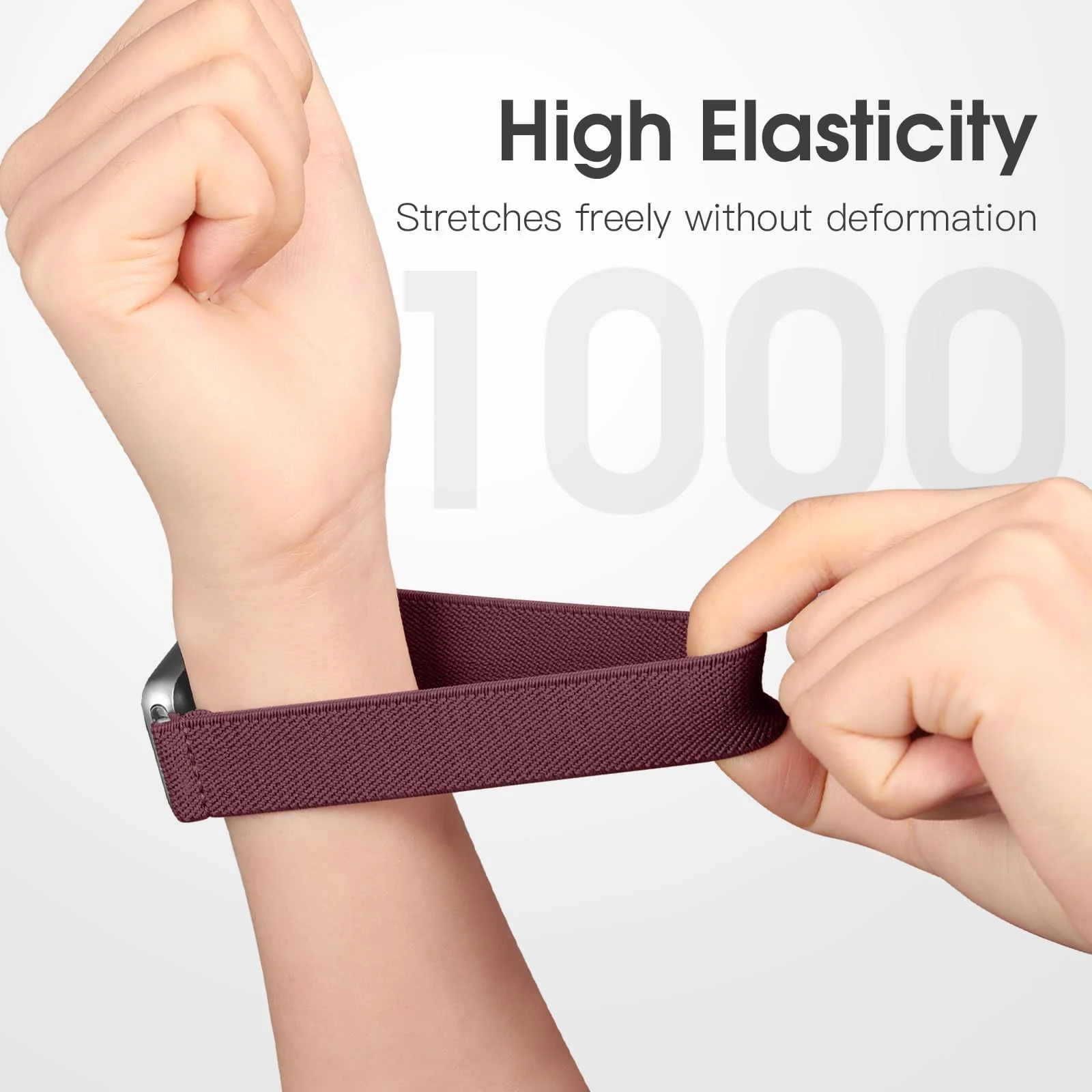 DL3 Mobilak Strap Compatible with Honor Band 7 / Huawei Band 7, Soft Elastic Nylon Straps, Adjustable Stretchy Sports Replacement Bracelets Wristbands for Women Men - Wine Red
