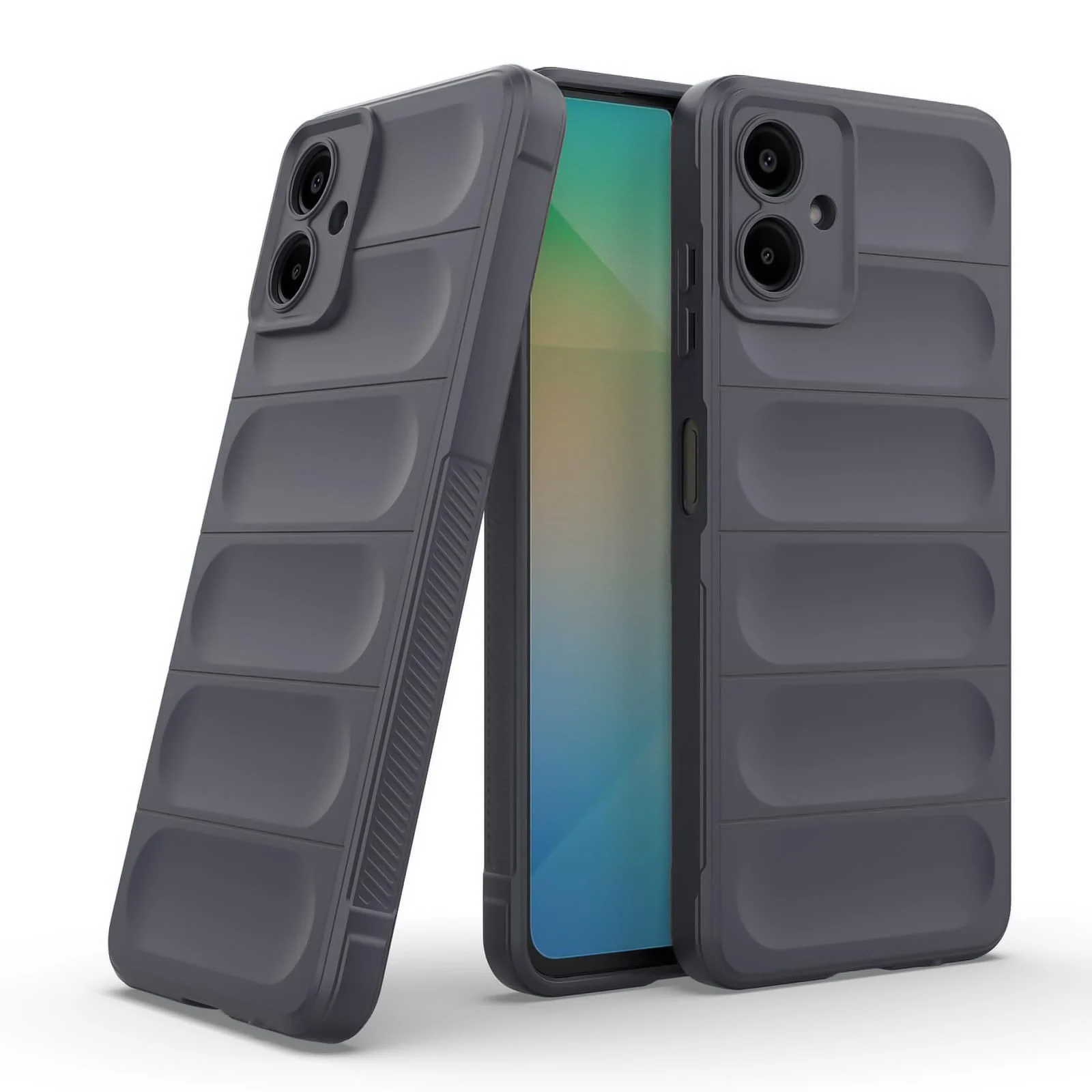DL3 Mobilak Flexible Silicone and TPU Protective Case with Camera Protection for Samsung Galaxy A06 - Dark Gray