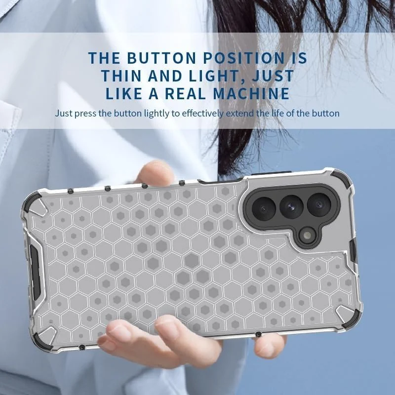 DL3 Mobilak Case For Samsung Galaxy A17 / A26 5G, [Honeycomb Design] Drop Protection, Ultra Thin TPU + PC Transparent Silicone Protective Case, Shockproof Cover - Black