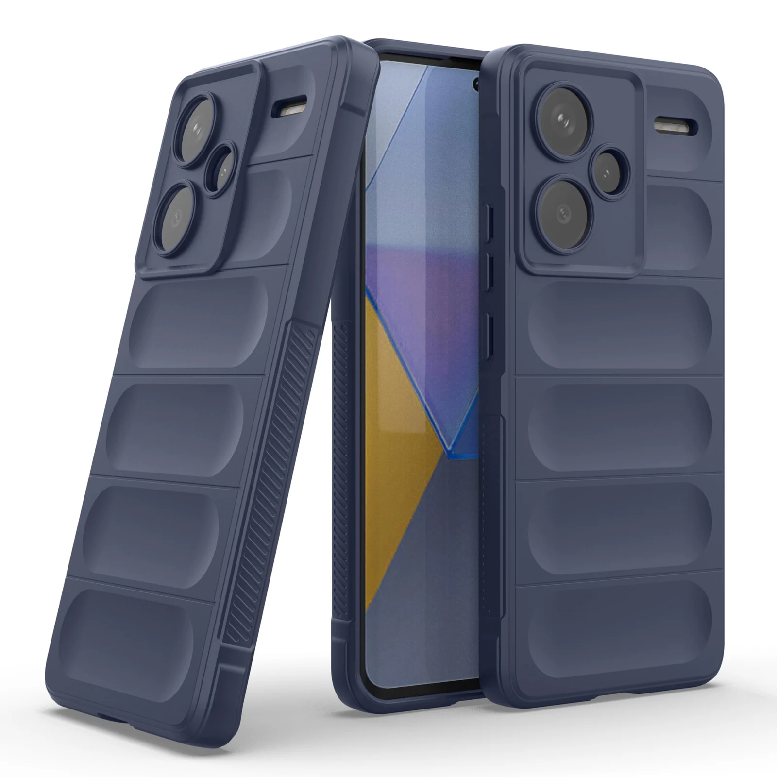 DL3 Mobilak Case for Xiaomi Redmi Note 13 Pro+ Plus 5G Heavy Duty Protective [Slim Fit] Shockproof Soft Flexible Protective Design Shock-Absorption TPU Cover With Camera Protection - Blue
