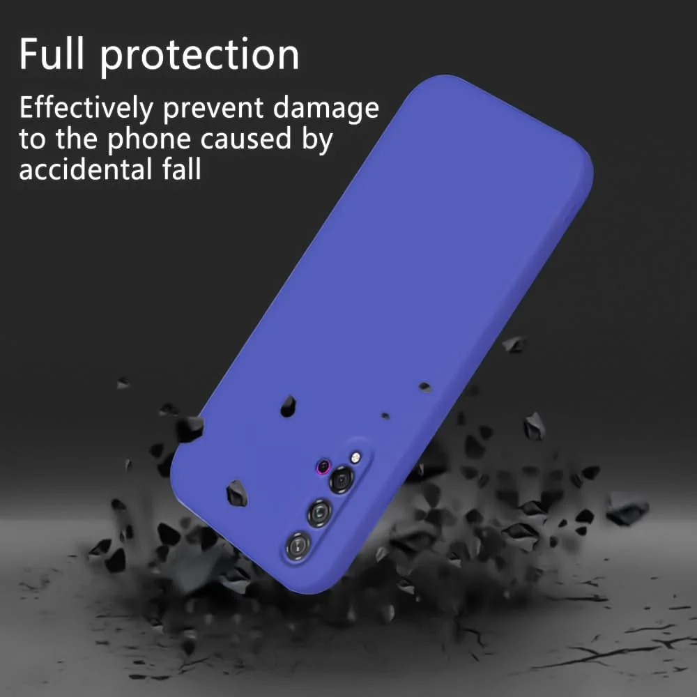 DL3 Mobilak Huawei nova 5T Case, Soft Flexible Liquid Silicone Gel Rubber Bumper Cover, Full Body Shockproof Protective Phone Case - Light Blue
