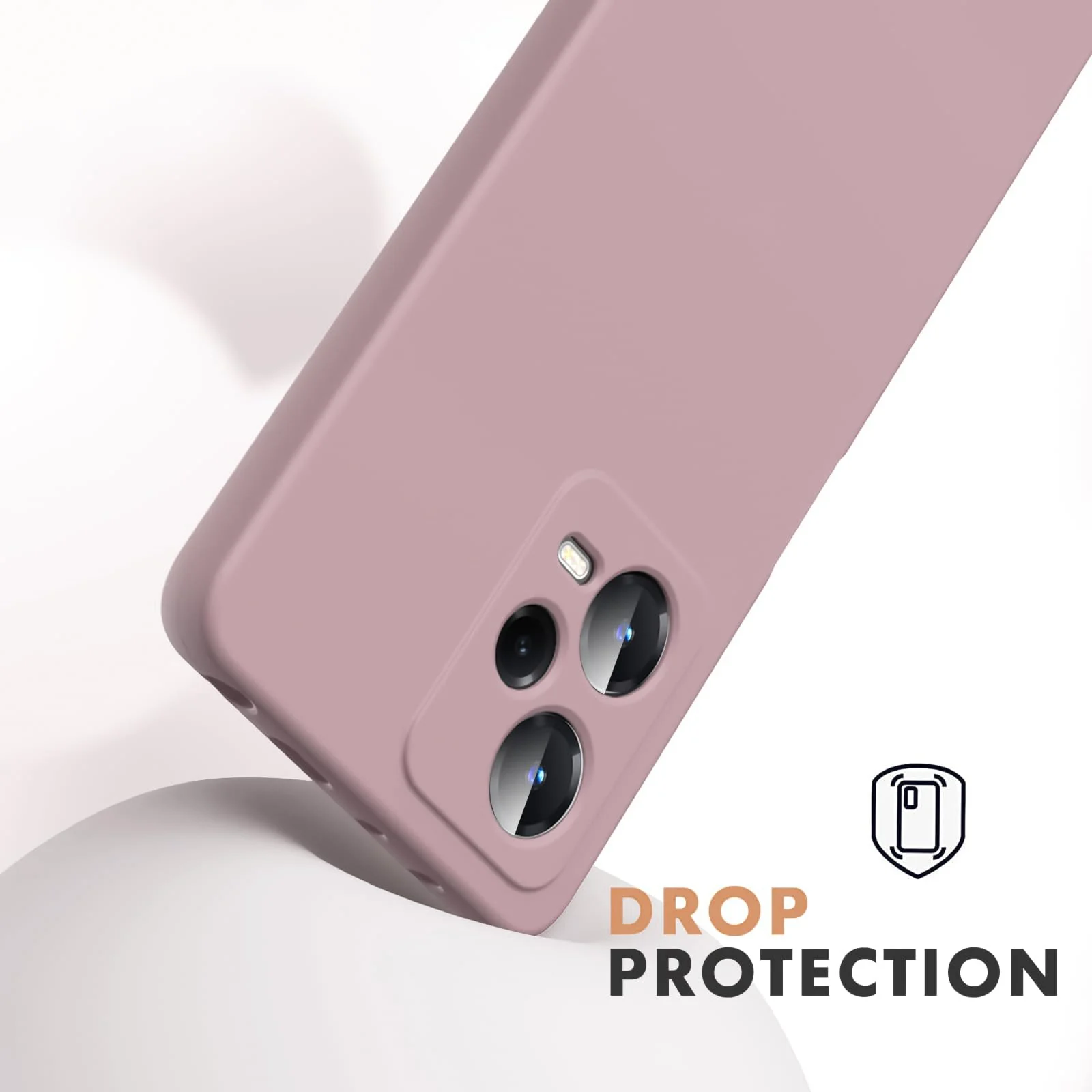 DL3 Mobilak Liquid Silicone Protective Case with Soft Microfiber Lining with Full Camera Protection for Xiaomi Redmi Note 12 Pro Plus 5G - Cashmere