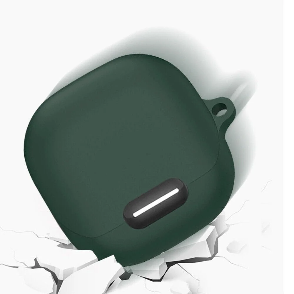 DL3 Mobilak Silicone Case Compatible with Soundcore Liberty 4 NC Earbuds, Soft Silicone Protective Case Cover, Shockproof Sleeve with Carabiner - Green