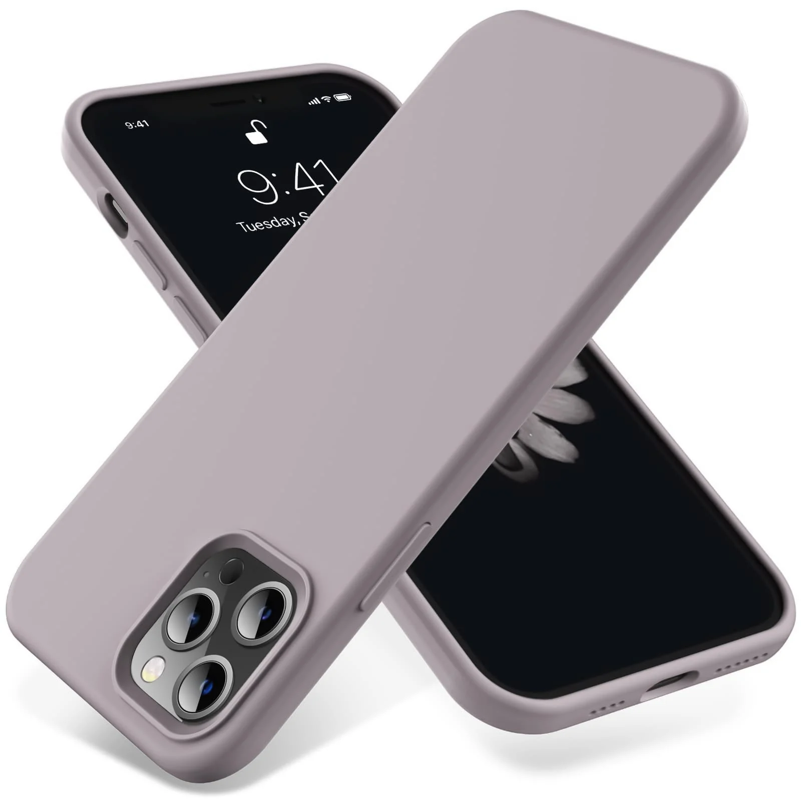 DL3 Mobilak Liquid Silicone Protective Case with Soft Microfiber Lining for iPhone 13 Pro (6.1 Inch) - Lavender