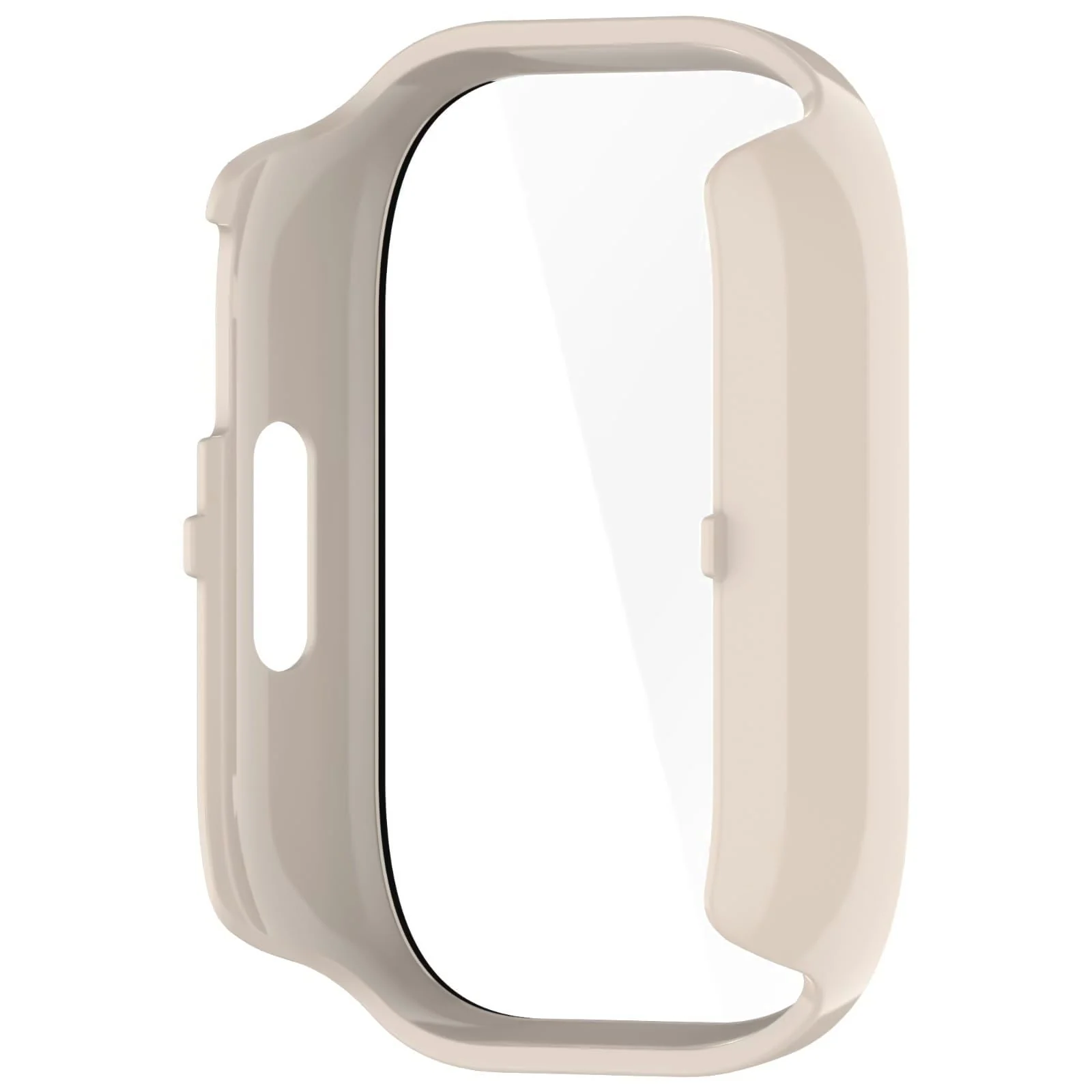 DL3 MOBILAK Full-Coverage Watch Case with Tempered Glass for Xiaomi Redmi Watch 5 Active, Ivory White