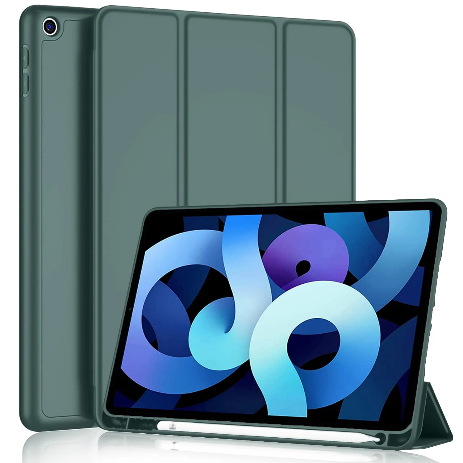 DL3 Mobilak Smart Case for Samsung Galaxy Tab A 10.1 2019, ONLY Fit (SM-T510/T515/T517) with Pencil Holder, Soft TPU Smart Stand Back Cover Auto Wake/Sleep Feature - Green