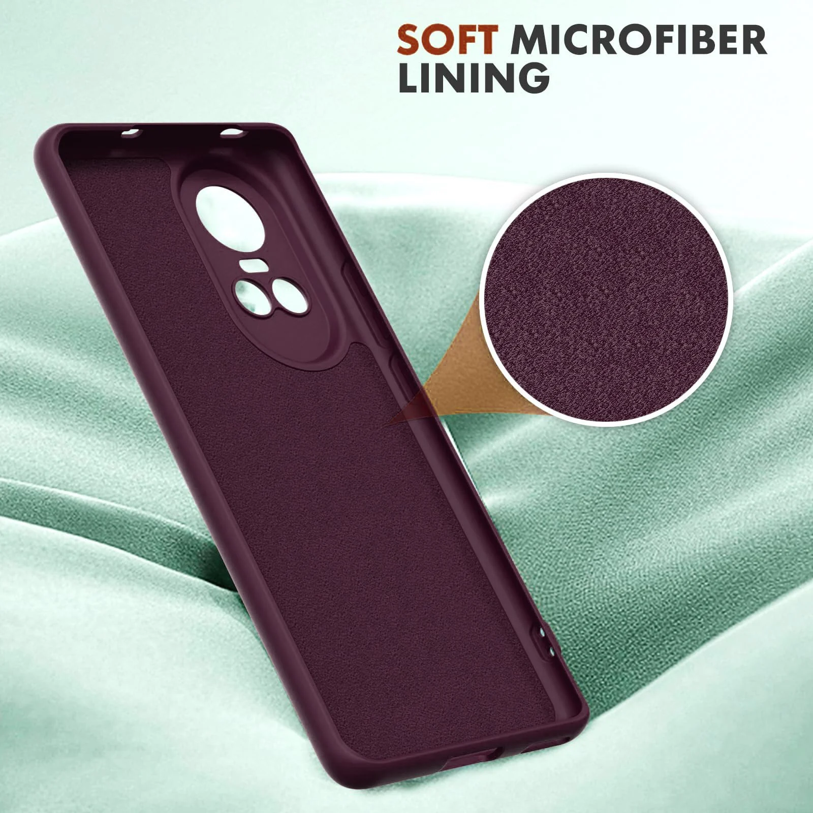 DL3 Mobilak Liquid Silicone Protective Case with Soft Microfiber Lining with Full Camera Protection for OPPO Reno 10 5G / OPPO Reno 10 Pro 5G - Wine Red