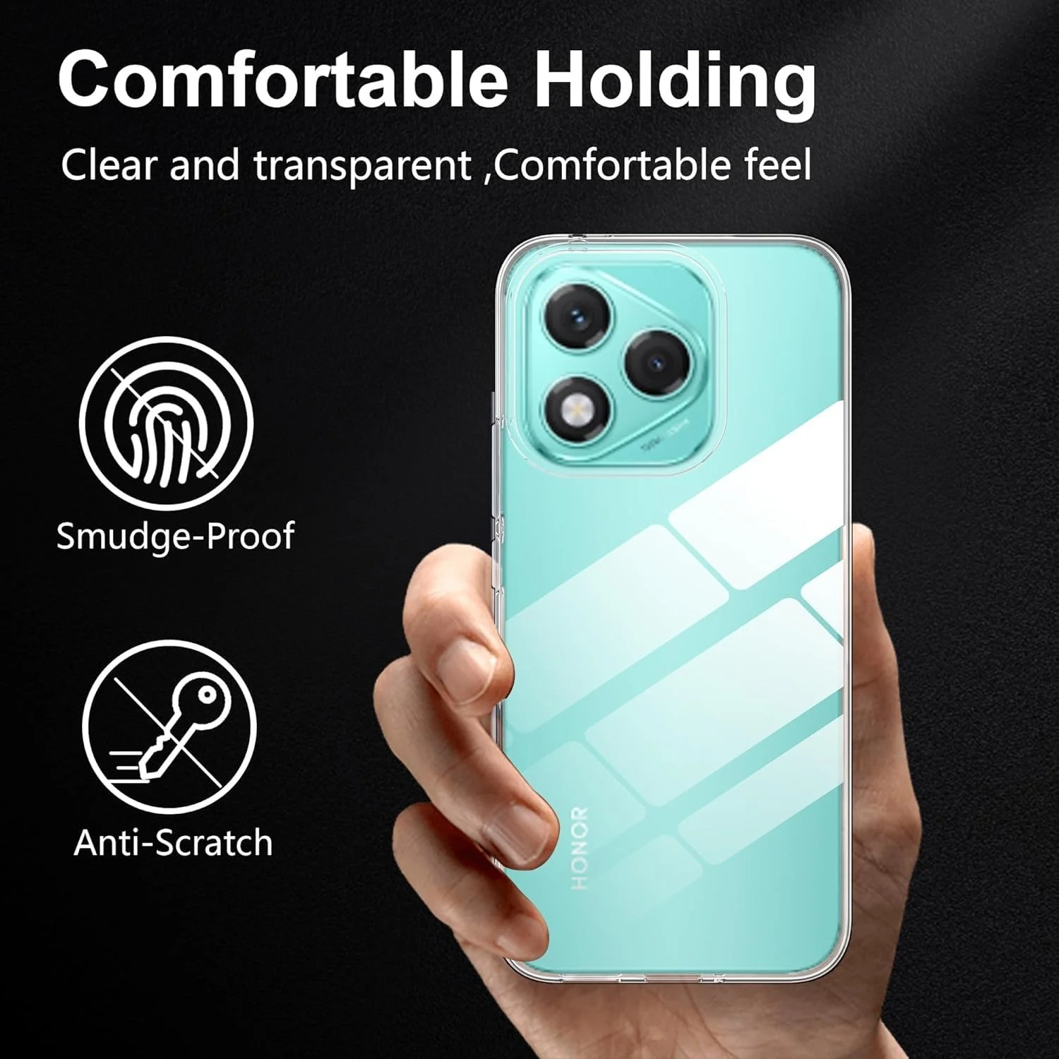 DL3 Mobilak Case Compatible with Honor 400 Lite 5G, Case Crystal Soft TPU Gel Case Flexible Silicone Anti-Scratch Camera Protection TPU Cover - Clear