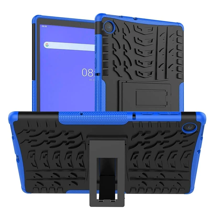 DL3 Mobilak Case for Lenovo Tab M10 10.1 inch 2nd Gen 2020 (TB-X306, TB-X306F, TB-X306X), Hybrid Rugged Armor Heavy Duty 2 in 1 TPU + PC Combo Dual Layer Shockproof Case with Kickstand - Blue
