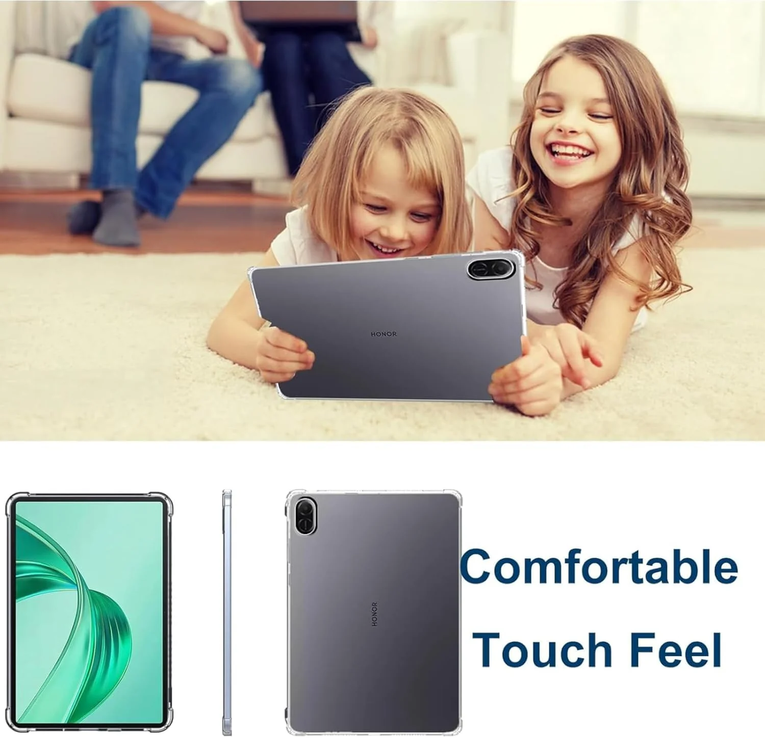 "DL3 Mobilak Case For Honor Pad X8a 11"" 2024, Ultra Thin Silicone Shockproof Back Shell HD TPU Protective Cover - Clear"