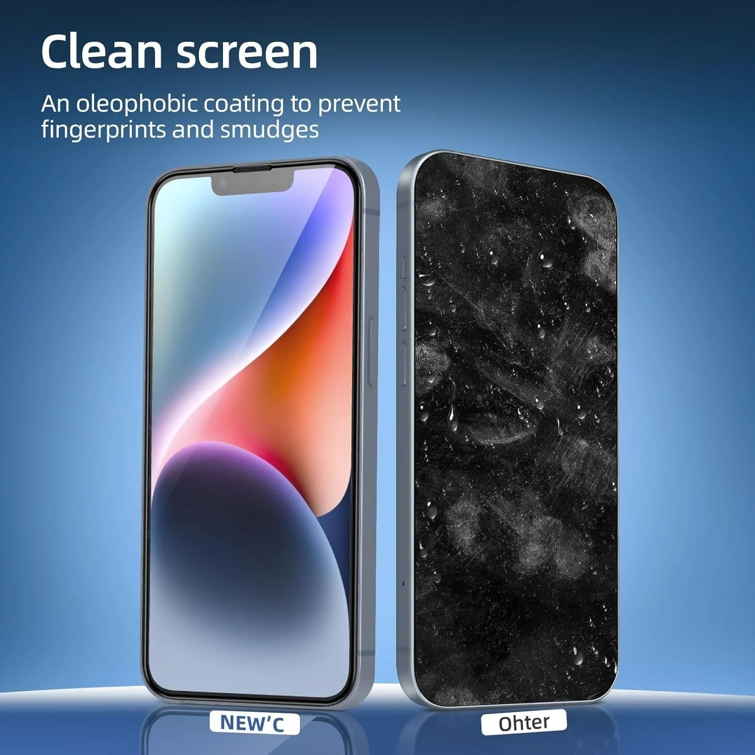 DL3 Mobilak 5D Full Glass Screen Protector For iPhone 14 pro max/iPhone 15 plus 5D. Black Frame - Clear