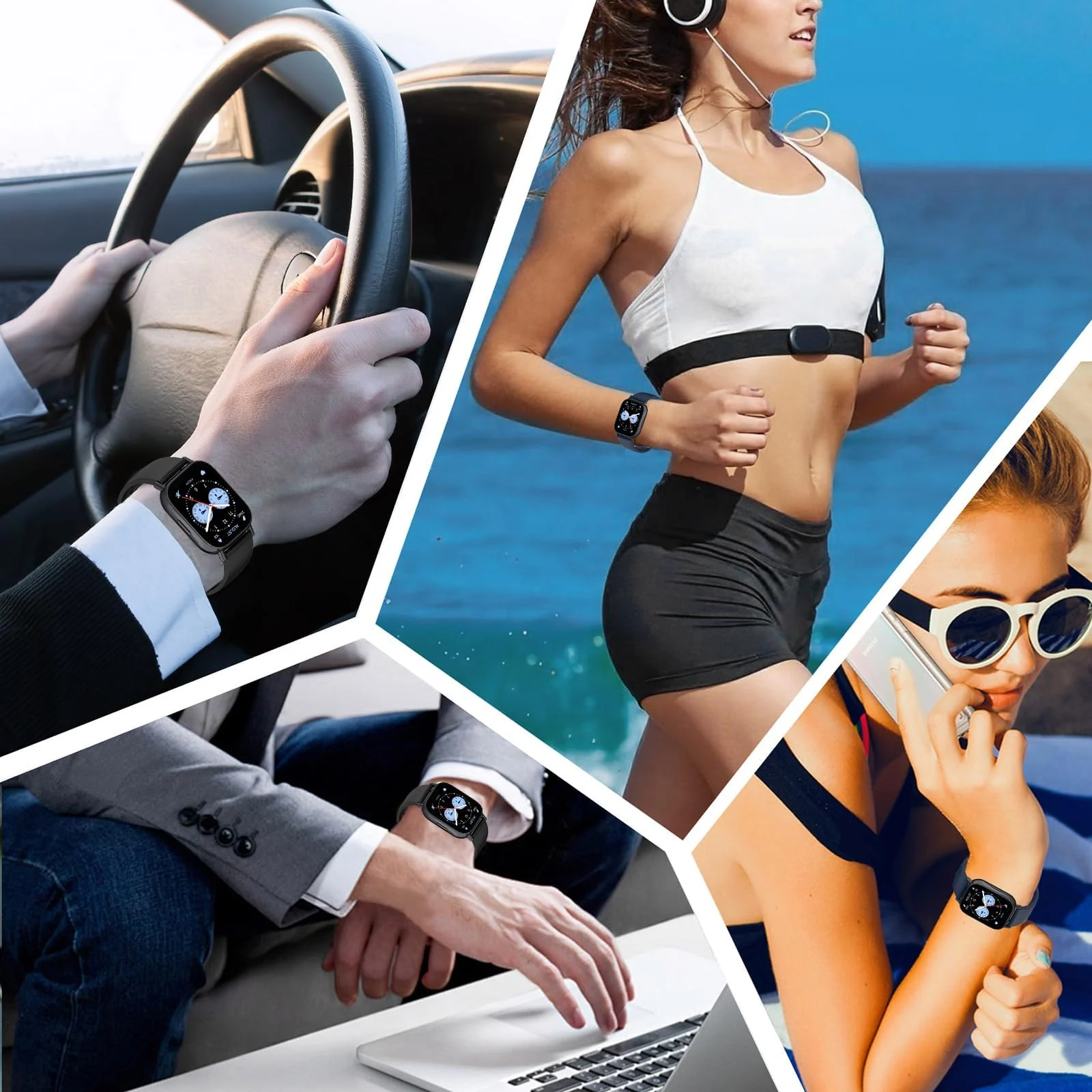 DL3 Mobilak Straps Compatible with Xiaomi Redmi Watch 5 Active/Redmi Watch 5 Lite Bracelet, 22mm Soft Silicone Replacement Band Sports Strap Wristbands [Wear-resistant] [breathable] - Black