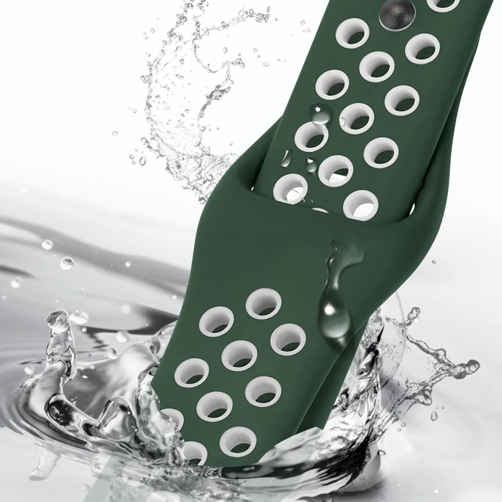 DL3 Mobilak Strap Silicone Compatible With Xiaomi Redmi Watch 3 Active/Redmi Watch 3 Lite, Sport Silicone Watch Band Wrist Strap, Bracelet Wristband Wrist Strap - Green White