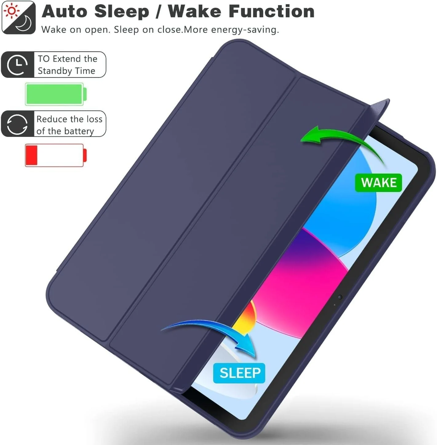 DL3 Mobilak Huawei Matepad 11.5S 2024/2025 Case with Pen Holder, Soft TPU Back Trifold Stand Protective Smart Cover Flip, Auto Wake & Sleep - Blue