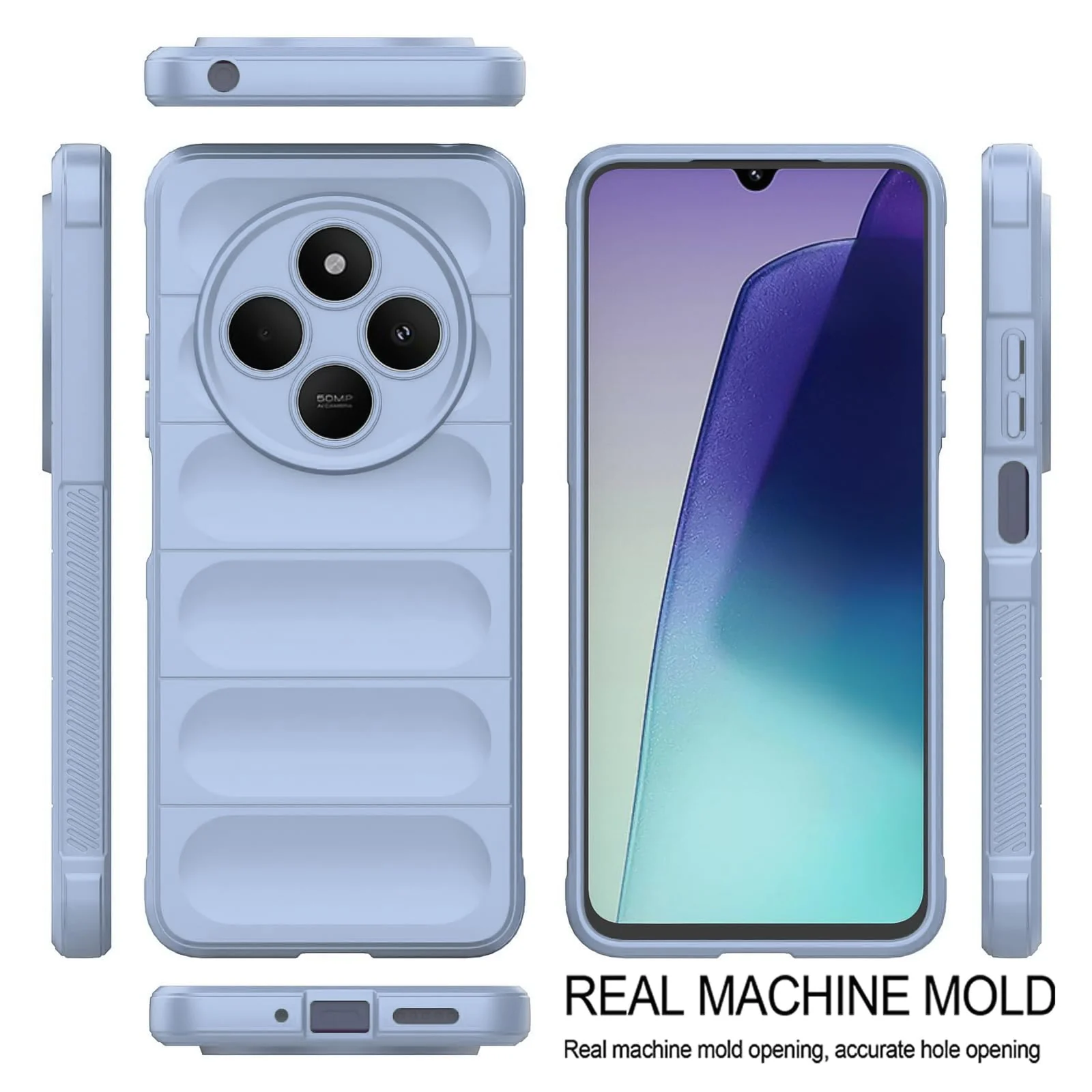 DL3 Mobilak Soft Silicone Protective Case for Xiaomi Redmi 14C 4G / Poco C75 with Camera Protection - Baby Blue