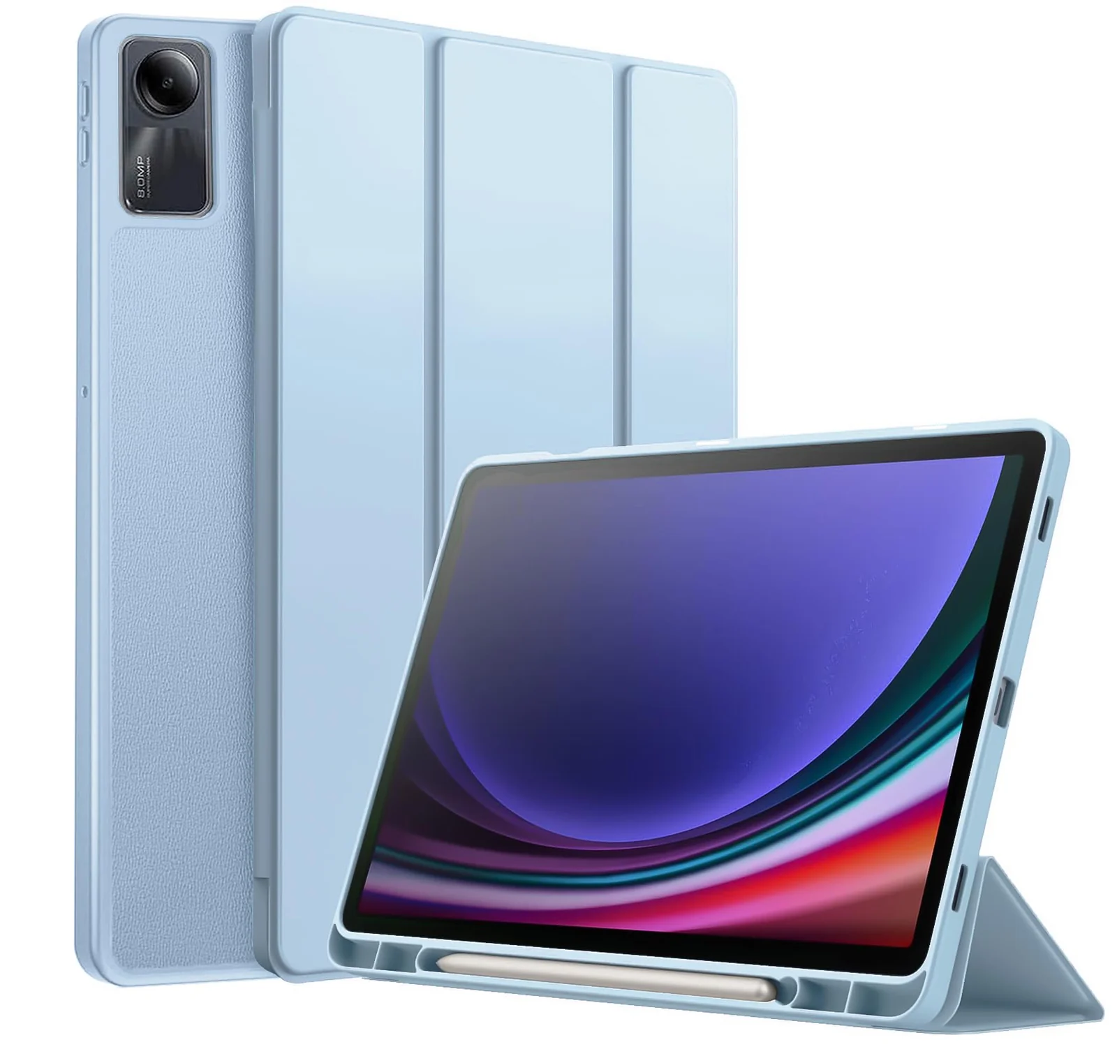 DL3 Mobilak Smart Case For Xiaomi Redmi Pad SE 11 inch Tablet 2023 Cover with Pencil Holder, Soft TPU Smart Stand Back Cover Auto Wake/Sleep - Sky Blue
