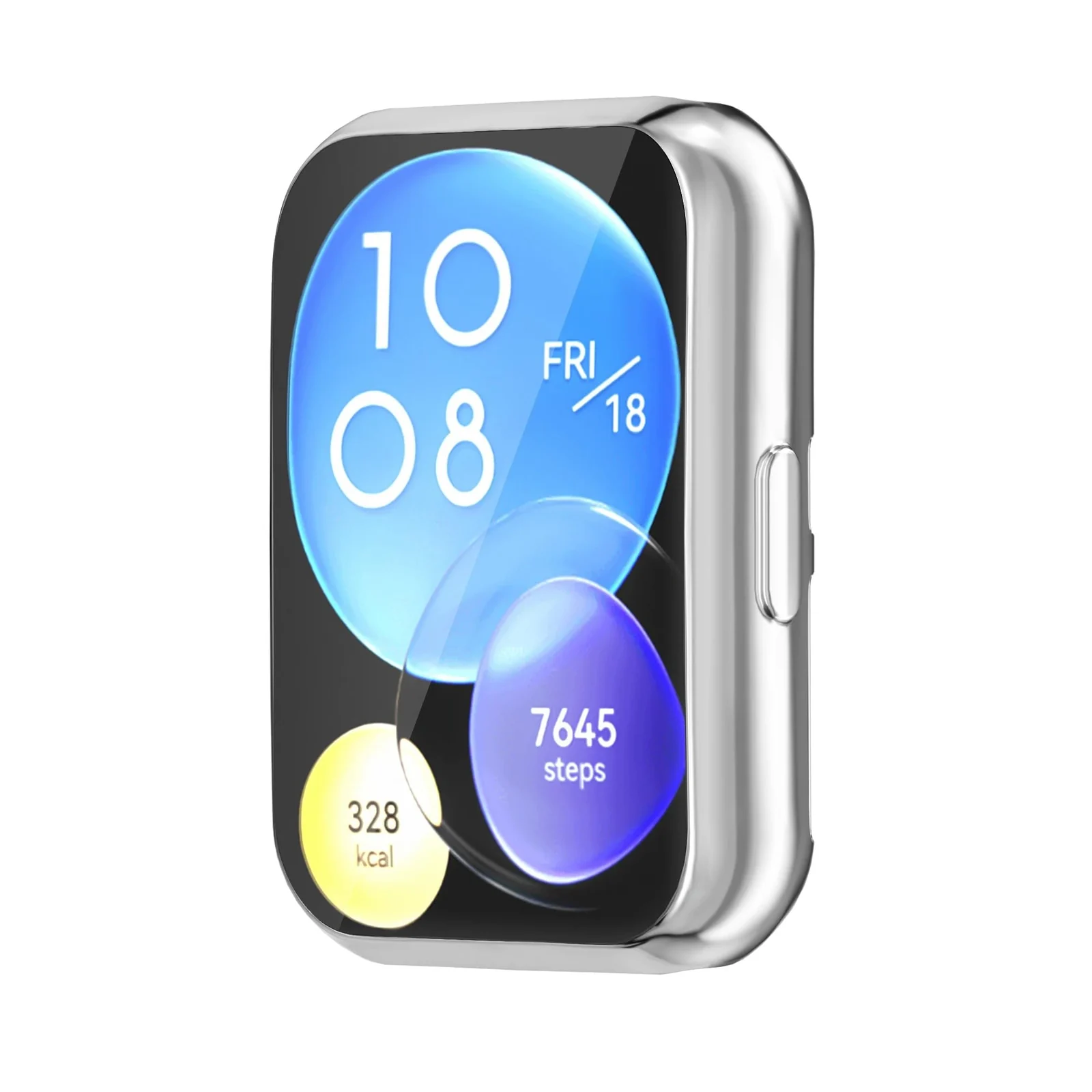 DL3 Mobilak Case Compatible with Huawei Watch Fit 2 Protective Case, Flexible TPU Full Protection Screen Protector Cover Scratch-Resistant Screen Protector Case For Huawei Fit 2 - Silver