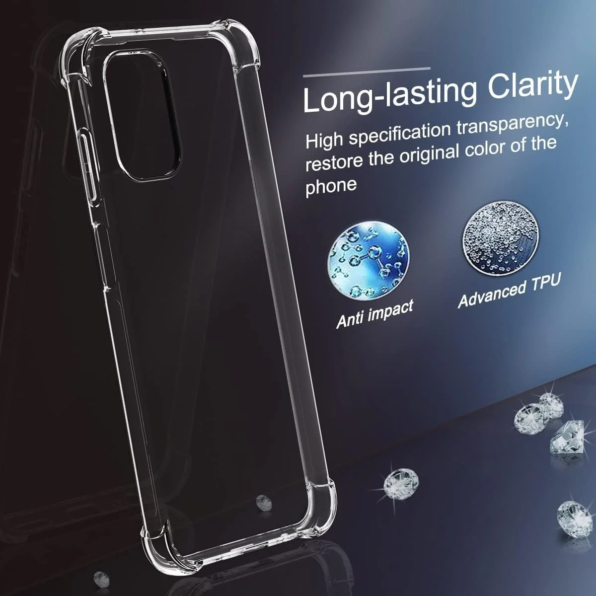 DL3 Mobilak Case Compatible with Nokia G60 5G, Cover Silicone TPU Gorilla Anti-shock Protector Camera Shockproof Corners - Clear