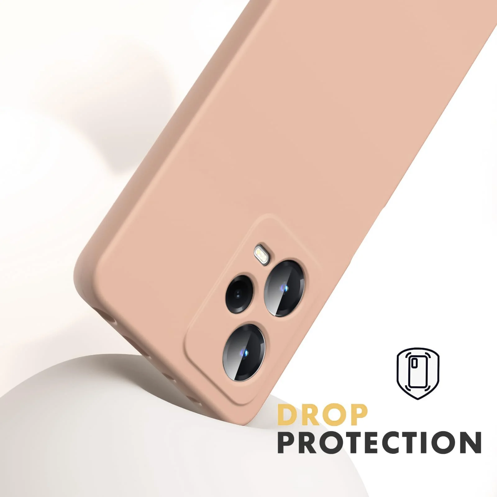 DL3 Mobilak Liquid Silicone Protective Case with Soft Microfiber Lining with Full Camera Protection for Xiaomi Redmi Note 12 Pro Plus 5G - Light Orange