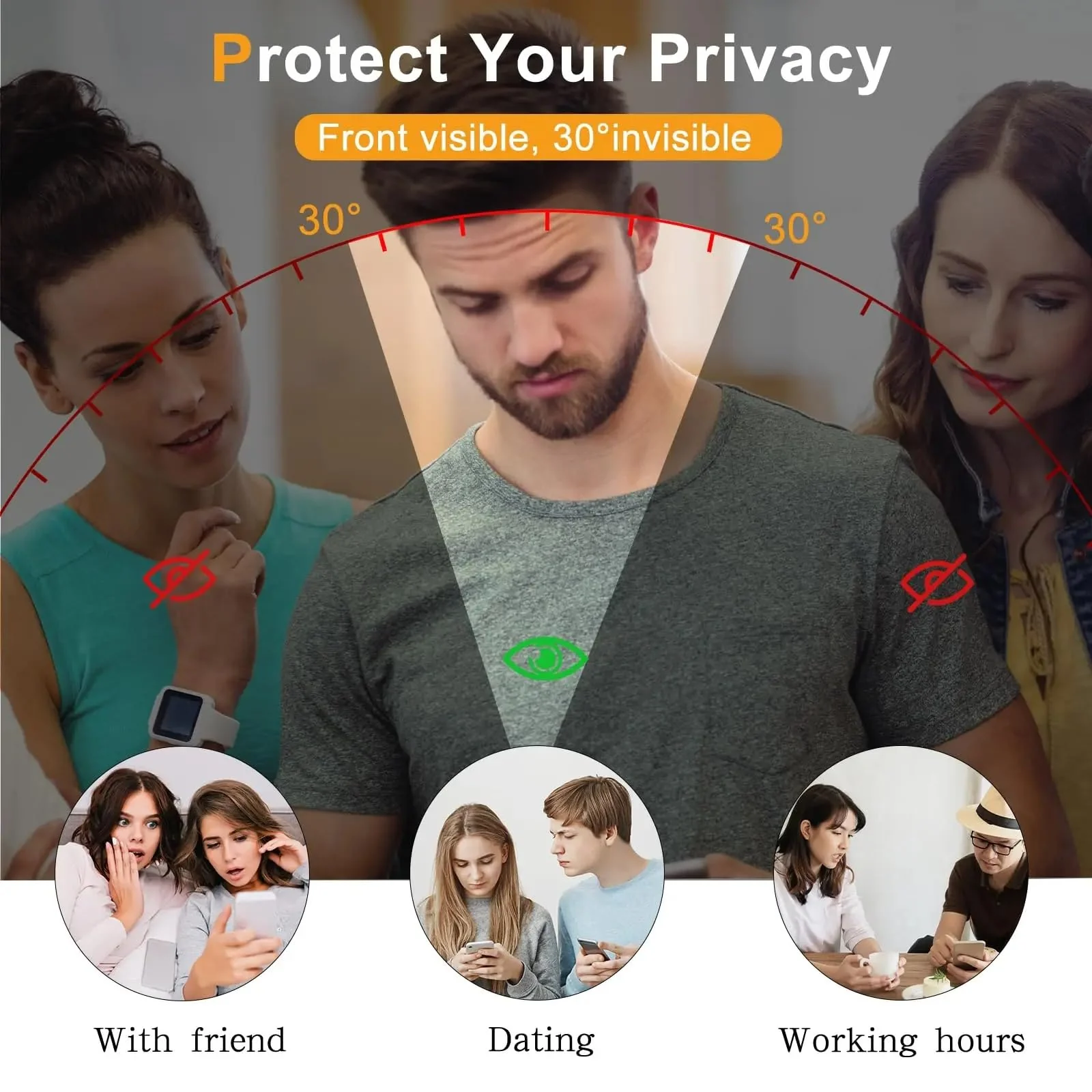 DL3 Mobilak Privacy Full Glass Screen Protector For Xiaomi Redmi A3 - Black