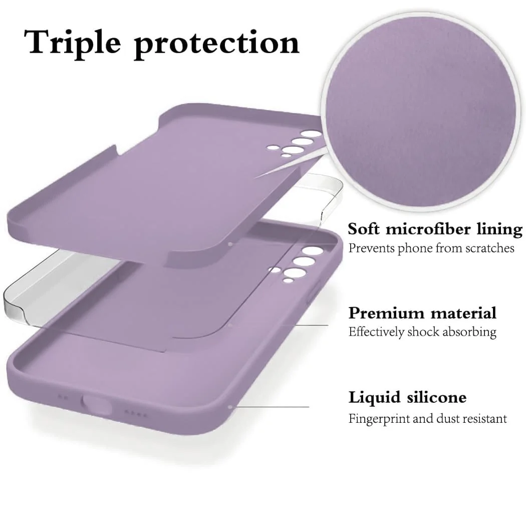 DL3 Mobilak Liquid Silicone Protective Case for Huawei nova 5T with Microfiber Lining and Shockproof Design - Lavender
