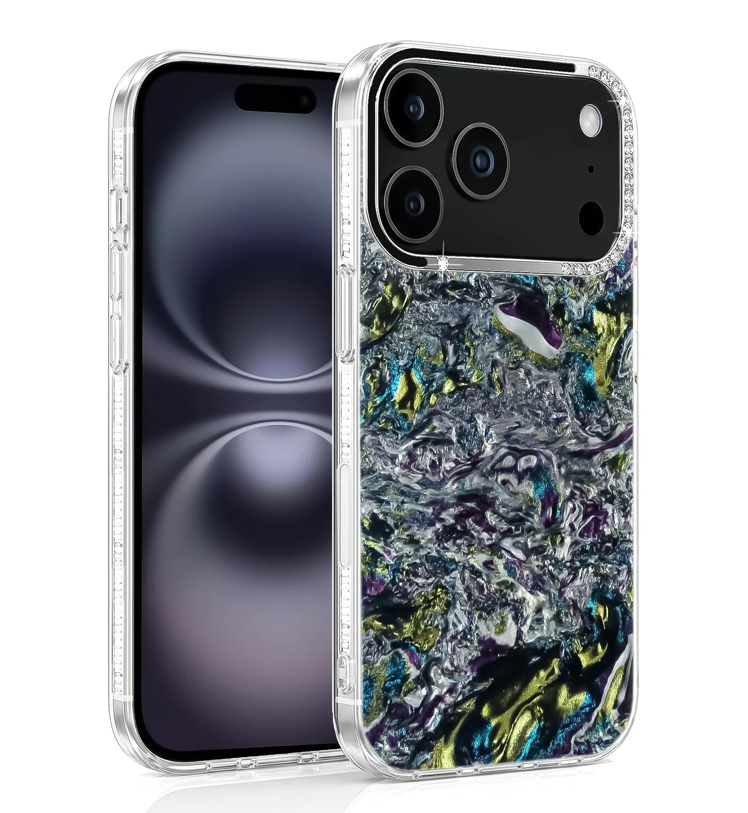 DL3 Mobilak Glitter Rhinestone Protective Case for iPhone 17 Pro Max with Shockproof Design - Multi Color