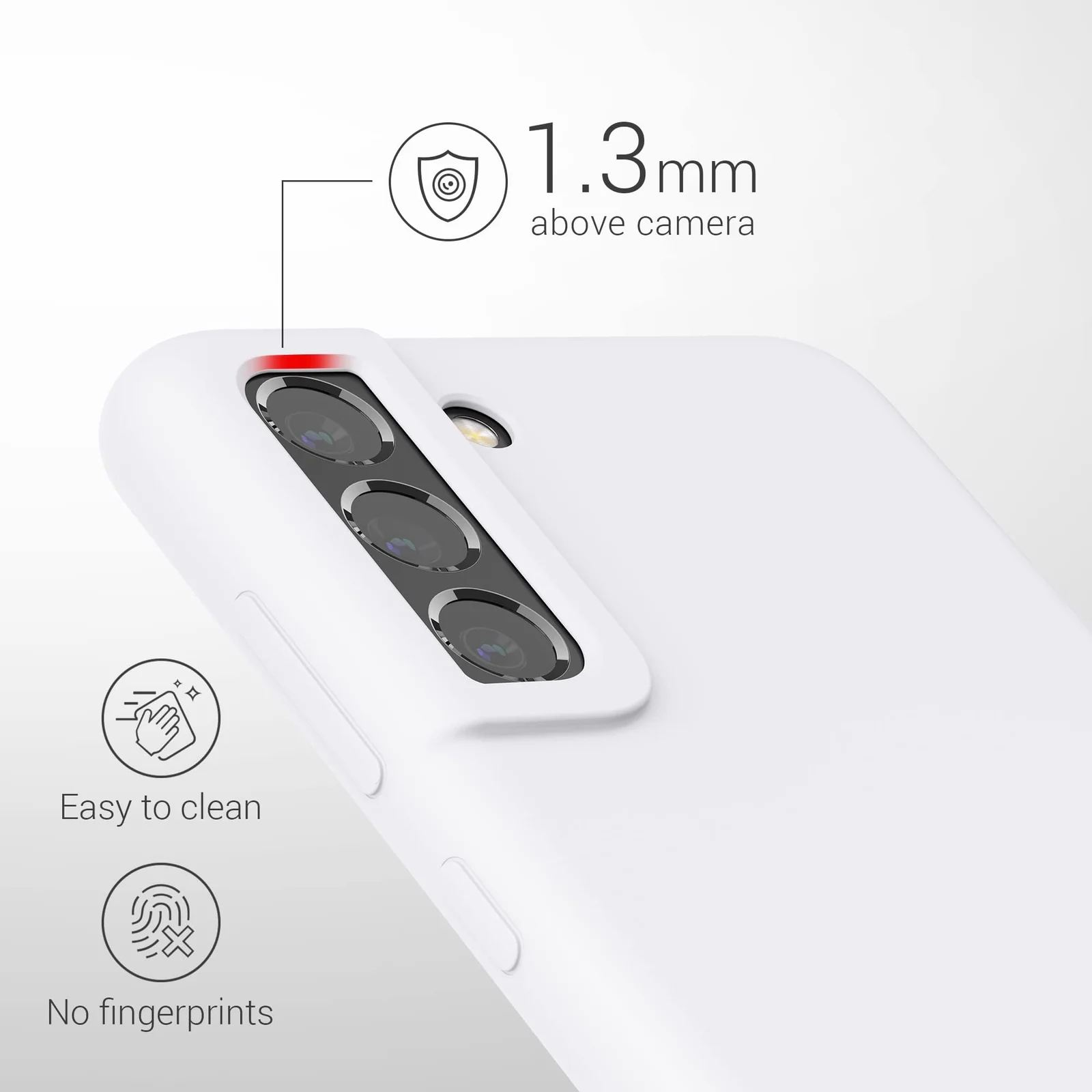 DL3 Mobilak Compatible with Samsung Galaxy S21 FE 5G Case, Liquid Silicone Case, Full Body Protective Cover, Shockproof, Slim Phone Case, Anti-Scratch Soft Microfiber Lining - White