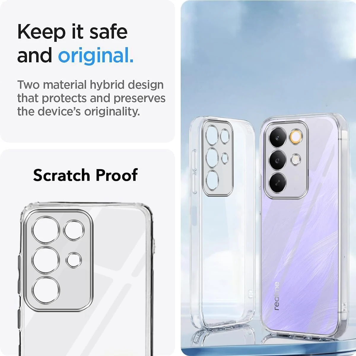DL3 Mobilak Case Compatible with realme C85 Pro Case Crystal Soft TPU Gel Case Flexible Silicone Anti-Scratch TPU Cover - Clear