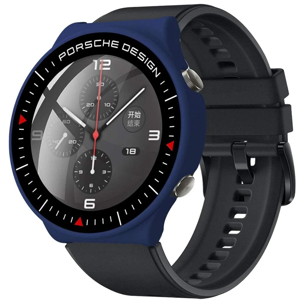 DL3 Mobilak Case Compatible with Huawei Watch GT2 Pro PC Cover with Bezel Tempered Glass Protection, Ultra Thin Full Protection for Huawei Watch GT 2 Pro Protective Case - Blue