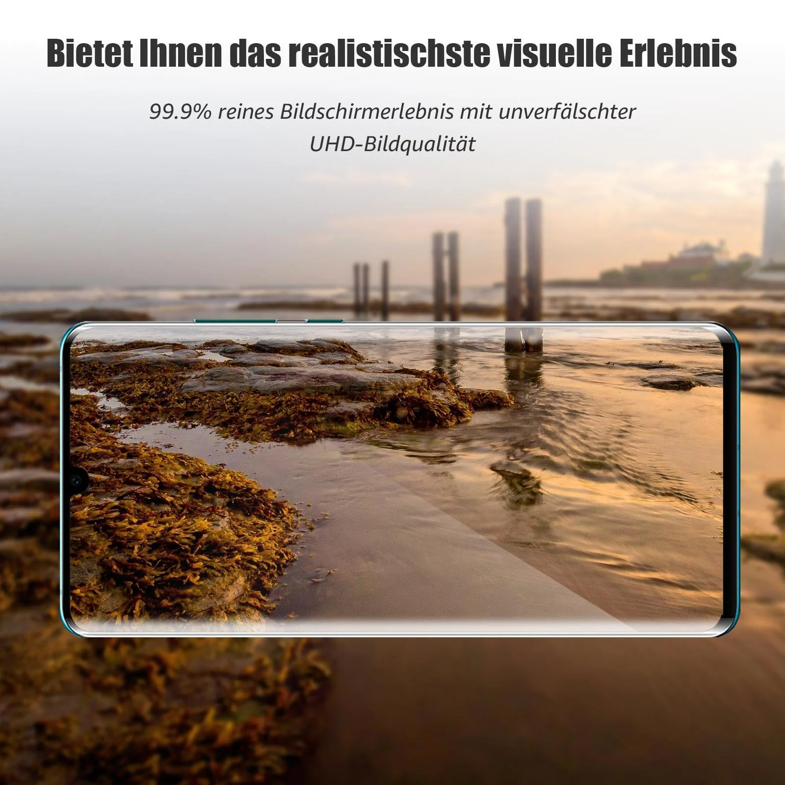 DL3 Mobilak Screen Protector for Huawei P30 Pro, Tempered Glass Screen Saver Premium HD Protective, Scratch Resistant, NO-Bubble, 9H Hardness, Full Coverage Film - Clear