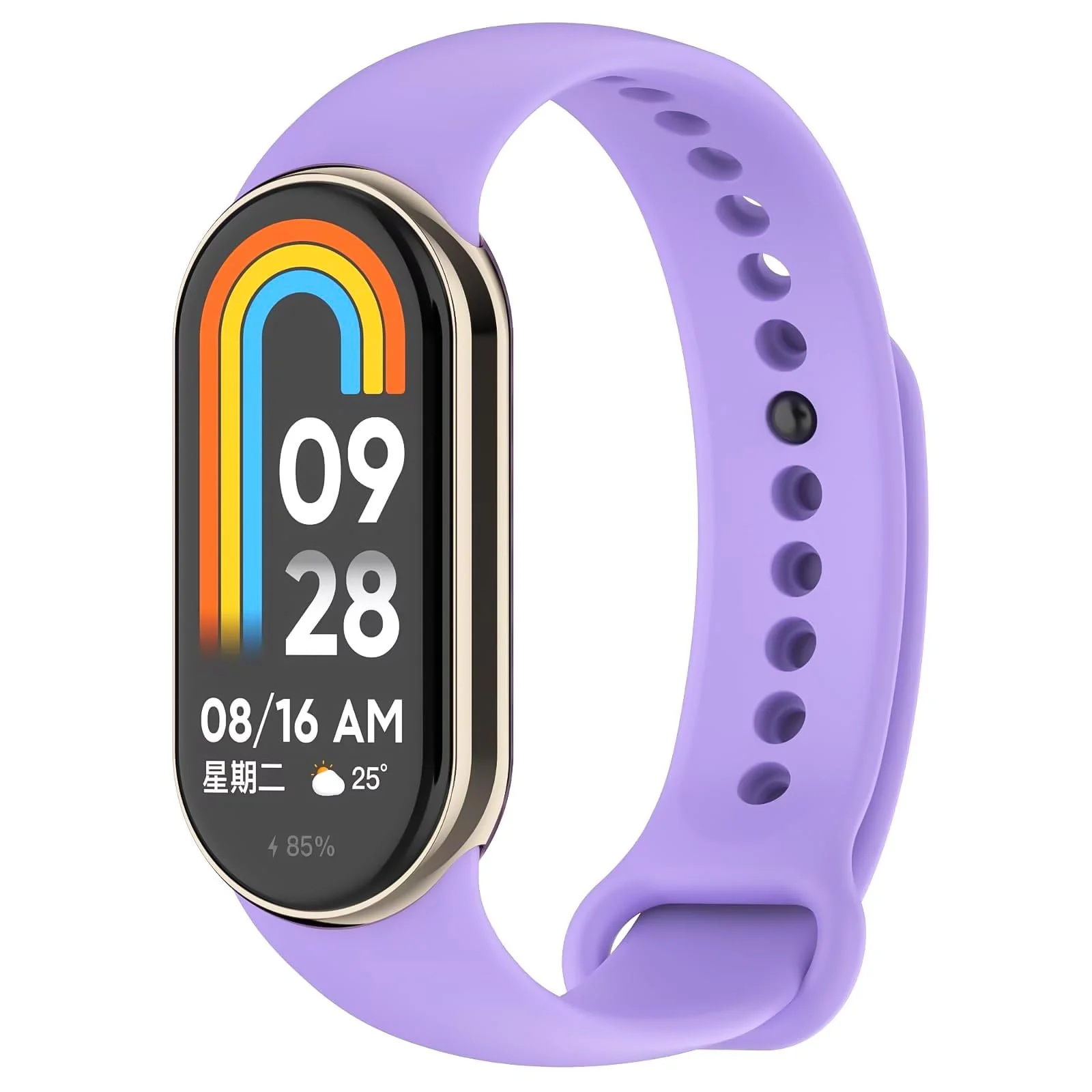 DL3 Mobilak Band Compatible with Xiaomi Mi Band 10/9/8 Replacement Strap, Silicone Skin-Friendly Wrist Strap Adjustable Sports Wristbands for Women Men Xiaomi Smart Band 8/9/10 - Lavender Purple