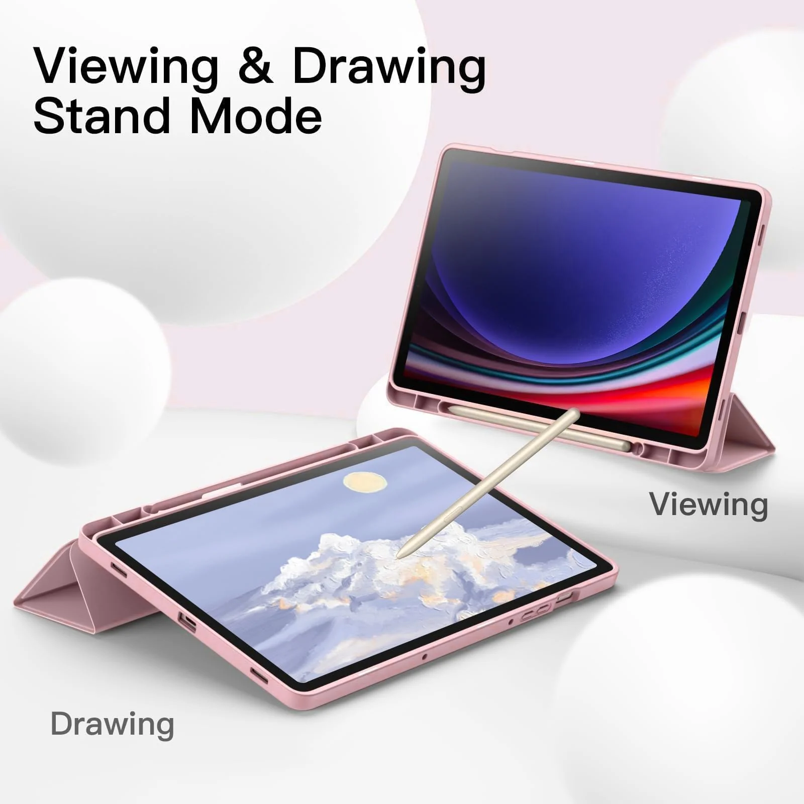 DL3 Mobilak Smart Case For Huawei MatePad 11.5s 2024 11.5 inch (Not matePad 11.5) Cover with Pencil Holder, Soft TPU Smart Stand Back Cover Auto Wake/Sleep - Rose Gold