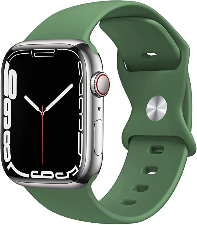 DL3 Mobilak Bands Compatible with Apple Watch Ultra 49mm 45mm 44mm 42mm 41mm 40mm 38mm, Replacement Soft Silicone Strap for iWatch Ultra/Ultra 2 Series 9/8/7/6/5/4/3/2/1 (Olive, 38MM/40MM/41MM) - Olive green