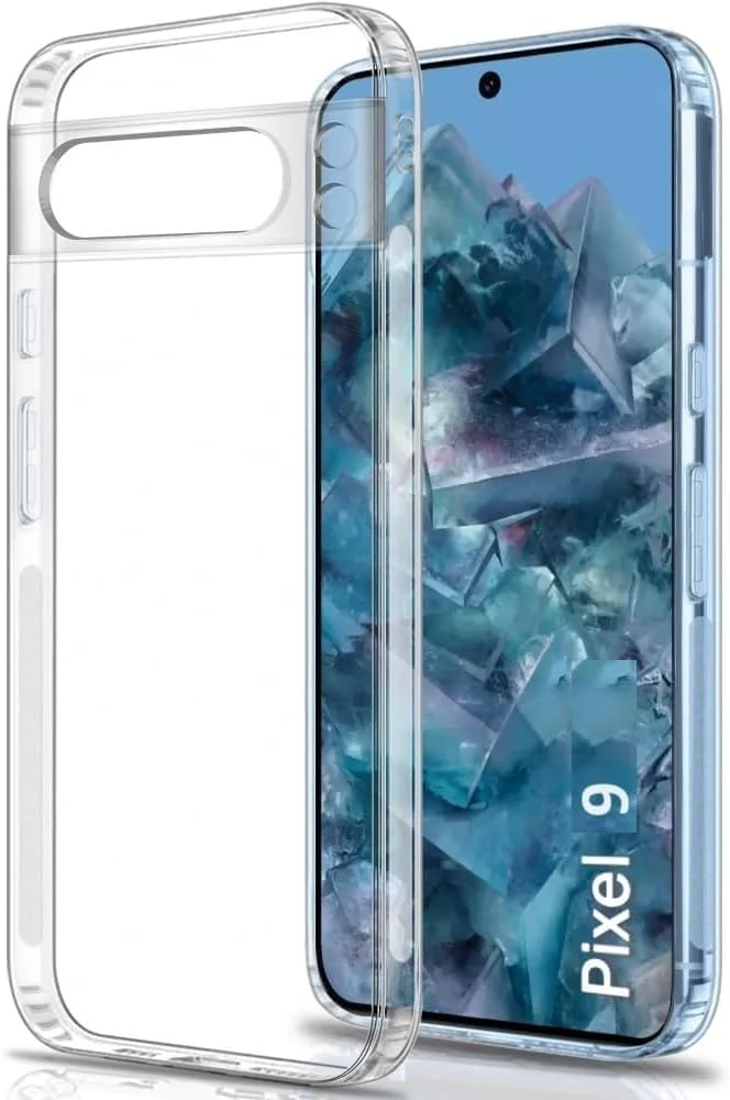 DL3 Mobilak Case Compatible with Google Pixel 9 Pro Case Crystal Soft TPU Gel Case Flexible Silicone Anti-Scratch Camera Protection TPU Cover - Clear