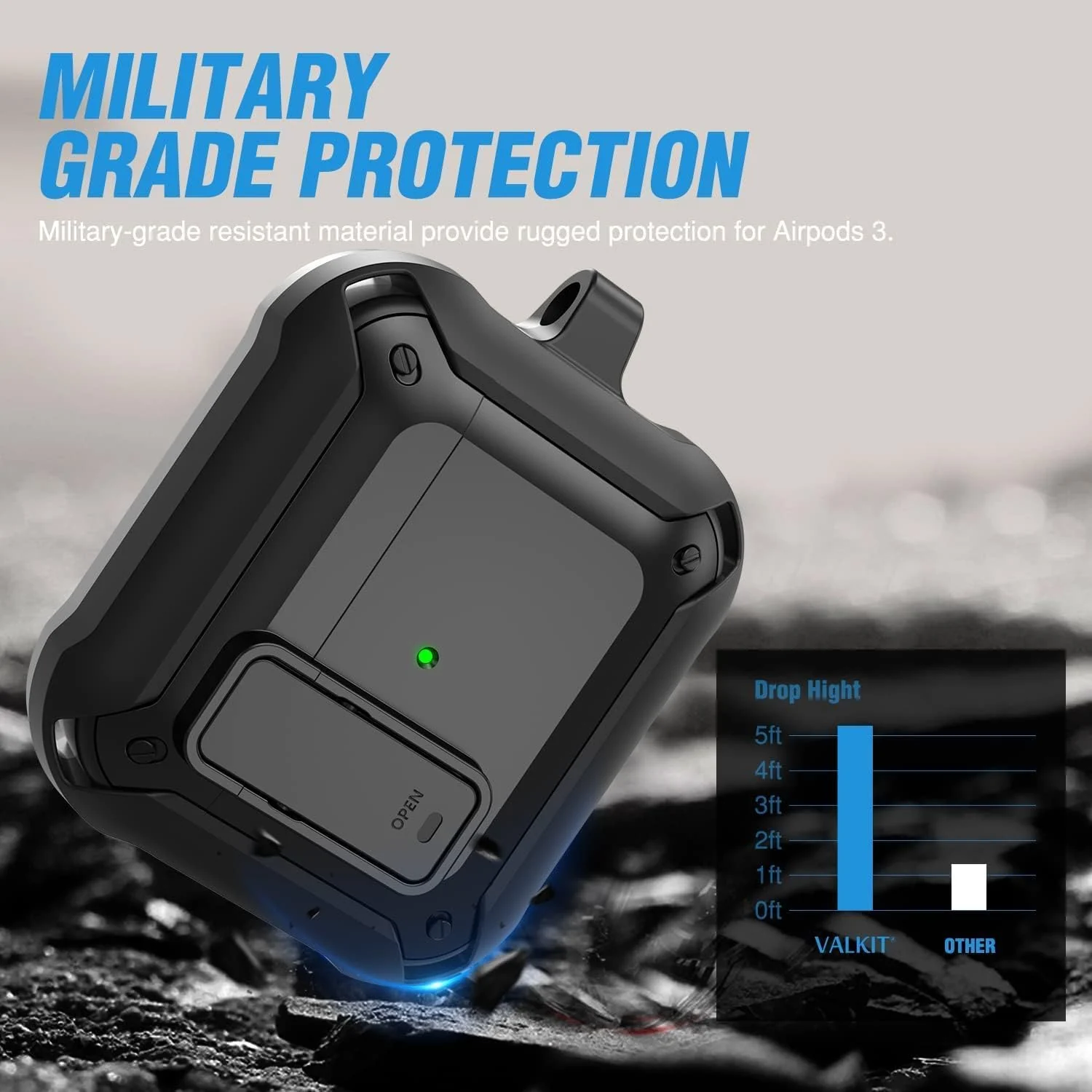 DL3 Mobilak Case Compatible with AirPods Pro Cover with Lock, Compatible with AirPods Pro 2nd Generation/1st Generation Case (2023/2022/2019) - Black