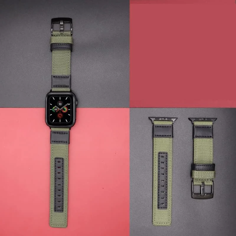 DL3 Mobilak Nylon Solo Loop Stretchy Straps For Apple Watch Band 49mm 45mm 44mm 42mm 41mm 40mm 38mm, Elastic Wristbands for iwatch Series 8 Ultra 7 6 5 4 3 2 1 Se (A. ArmyGreen, 42MM/44MM/45MM/49MM) - Black